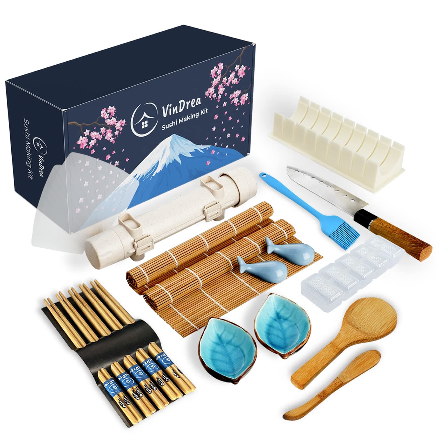 Sushi Making Kit For Beginners - Bazooka Roller Kits - Bamboo Rolling Tools - Easy DIY Sushi Maker Set - A Fun Way To Make Your Own Sushi At Home - Enjoy Homemade Sushi With Kids - Gift Sets
