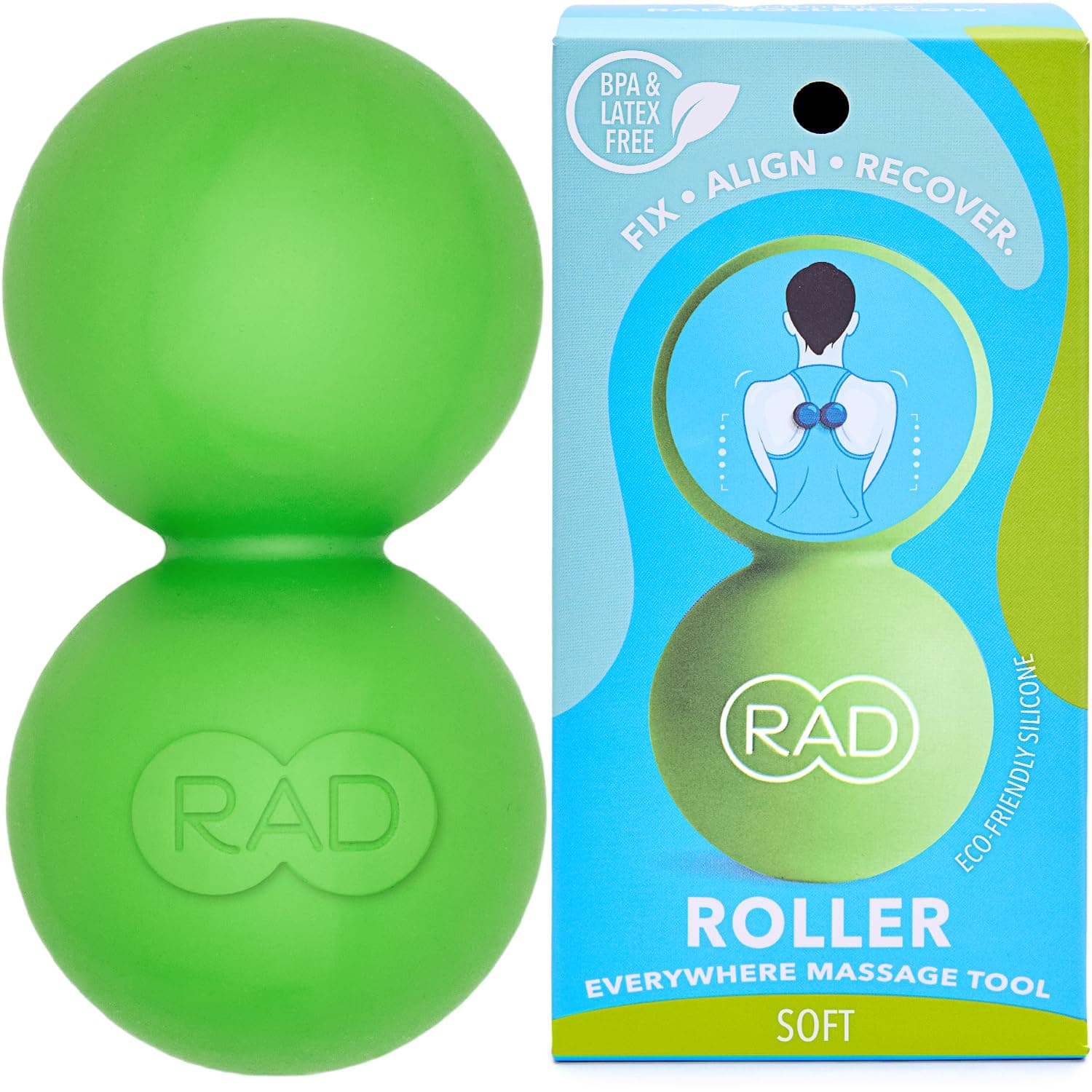 Roller Soft Peanut Roller Ball Massager - Soft/Low Density Peanut Massage Ball - Myofascial Release for Back, Feet, Neck, Psoas - Suboccipital Release Device, Thoracic Spine Roller Balls