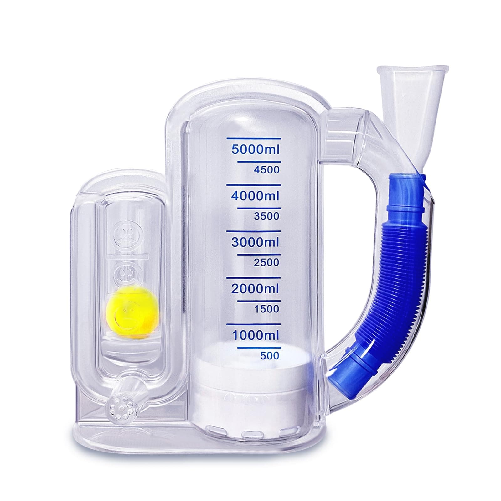 Incentive Spirometer, Breathing Exercise Device for Lungs, 5000ml Capacity for Deep Inhalation, Durable Medical-Grade PC Material | Airflow Indicator for Steady Inhalation Practice