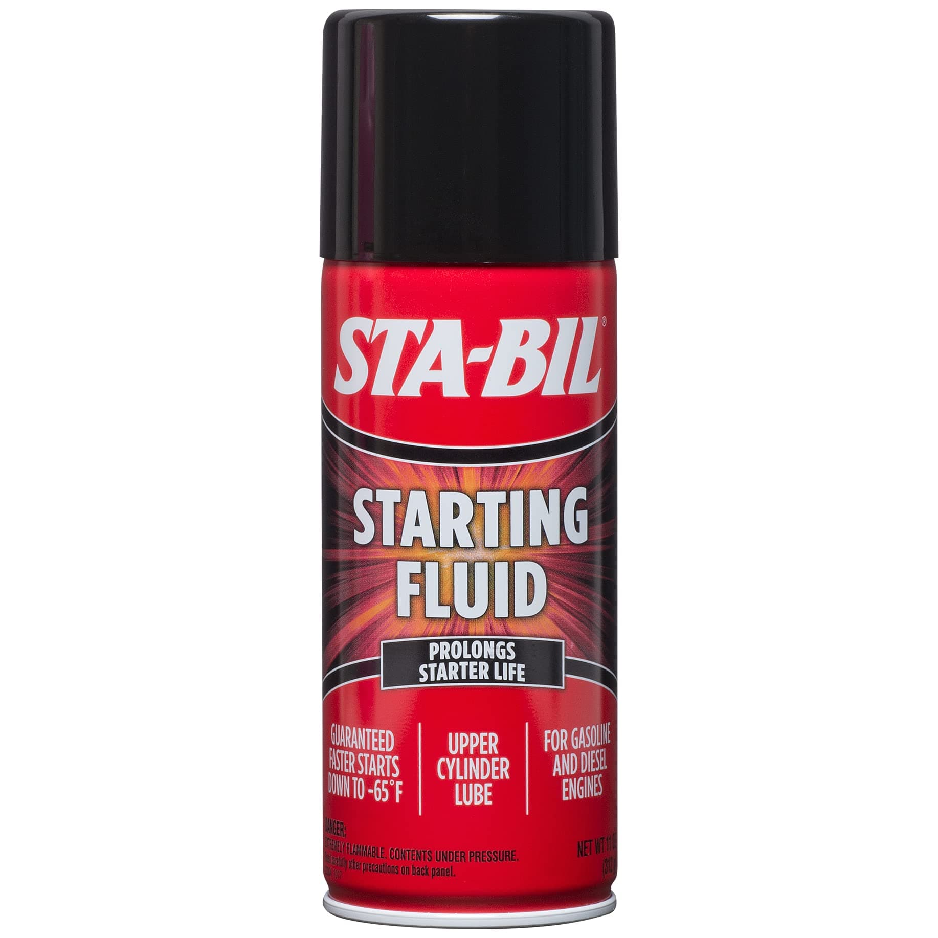 Starting Fluid - Prolongs Starter Life - Upper Cylinder Lube - for Gasoline and Diesel Engines - Guaranteed Faster Starts Down to -65°F, 11 oz (22004)