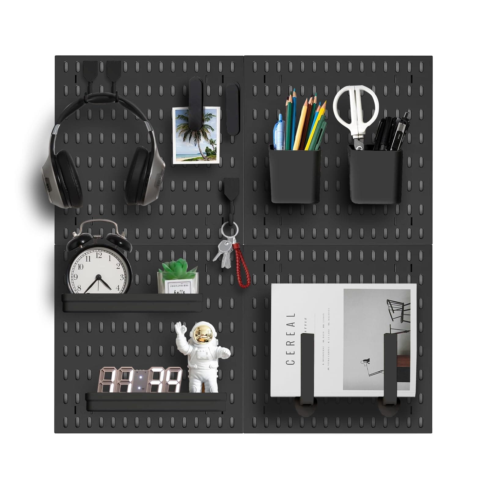 Revamp Your Space With A Versatile Pegboard Kit - Effortlessly Organize Home, Office, And Gaming Setup With Customizable Hanging Solutions (Black)