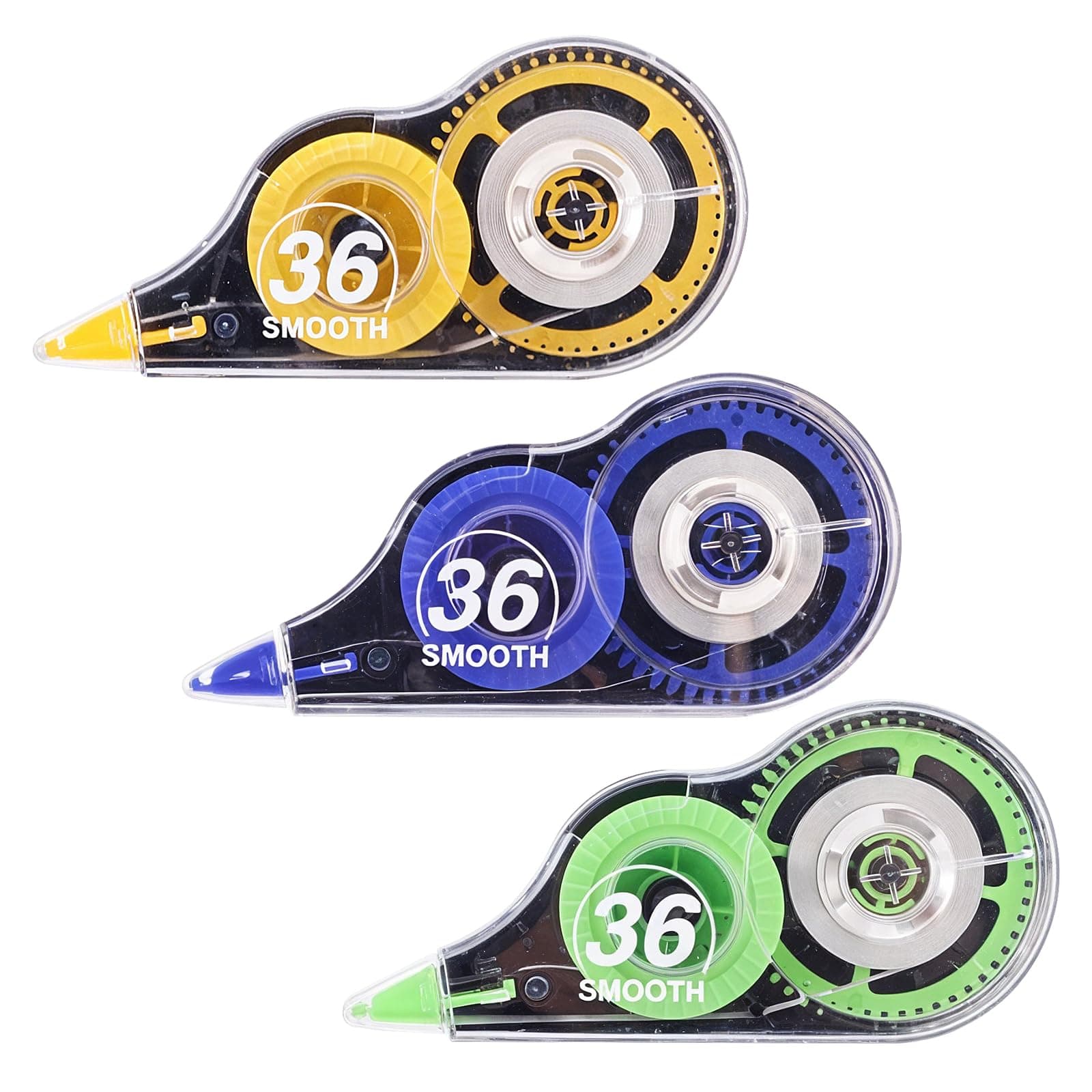 Thboxes 3Pcs Correction Tapes, 36m x 8mm Large-Capacity Mouse Correction Tape, Easy Correct Correction Tape Roller for Home and Office(Total 108m)