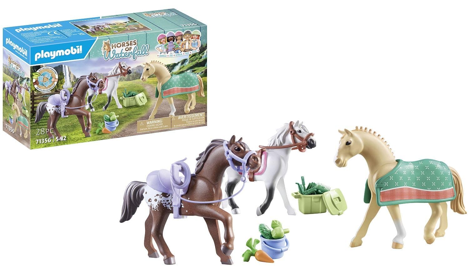 PLAYMOBIL Horses of Waterfall - Three Horses with Saddles