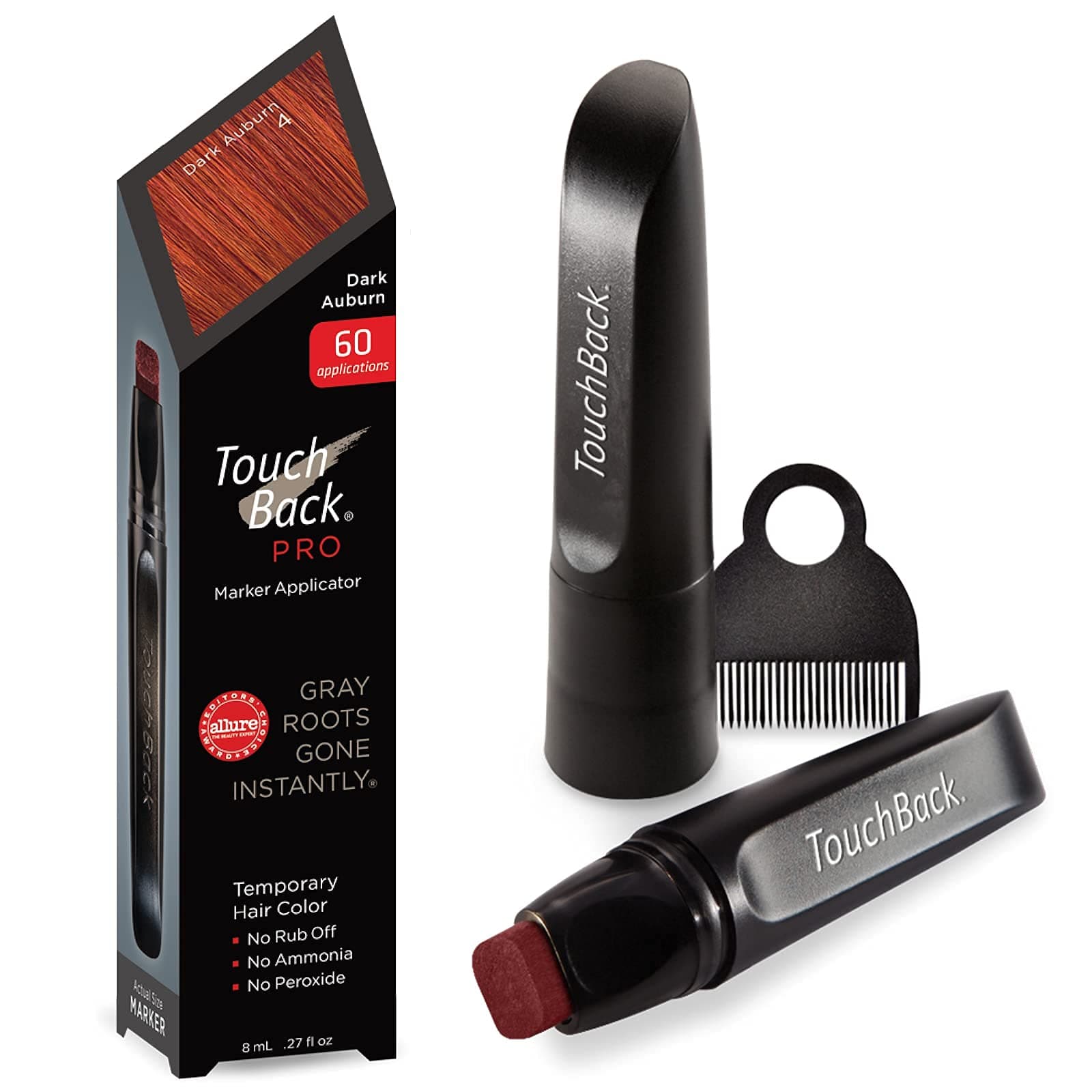 Pro Gray Root Touch Up Marker Applicator - Real Hair Color - Dark Auburn