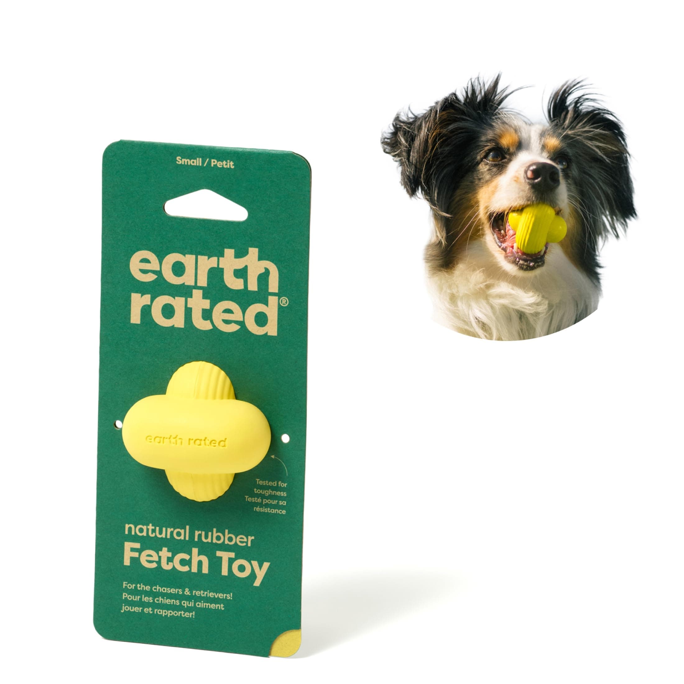 Dog Ball, Interactive Fetch Toy for Small, Medium, and Large Breeds, Comes in Multiple Sizes, Made with Natural Rubber, Perfect for Indoor and Outdoor Use, Small, Yellow