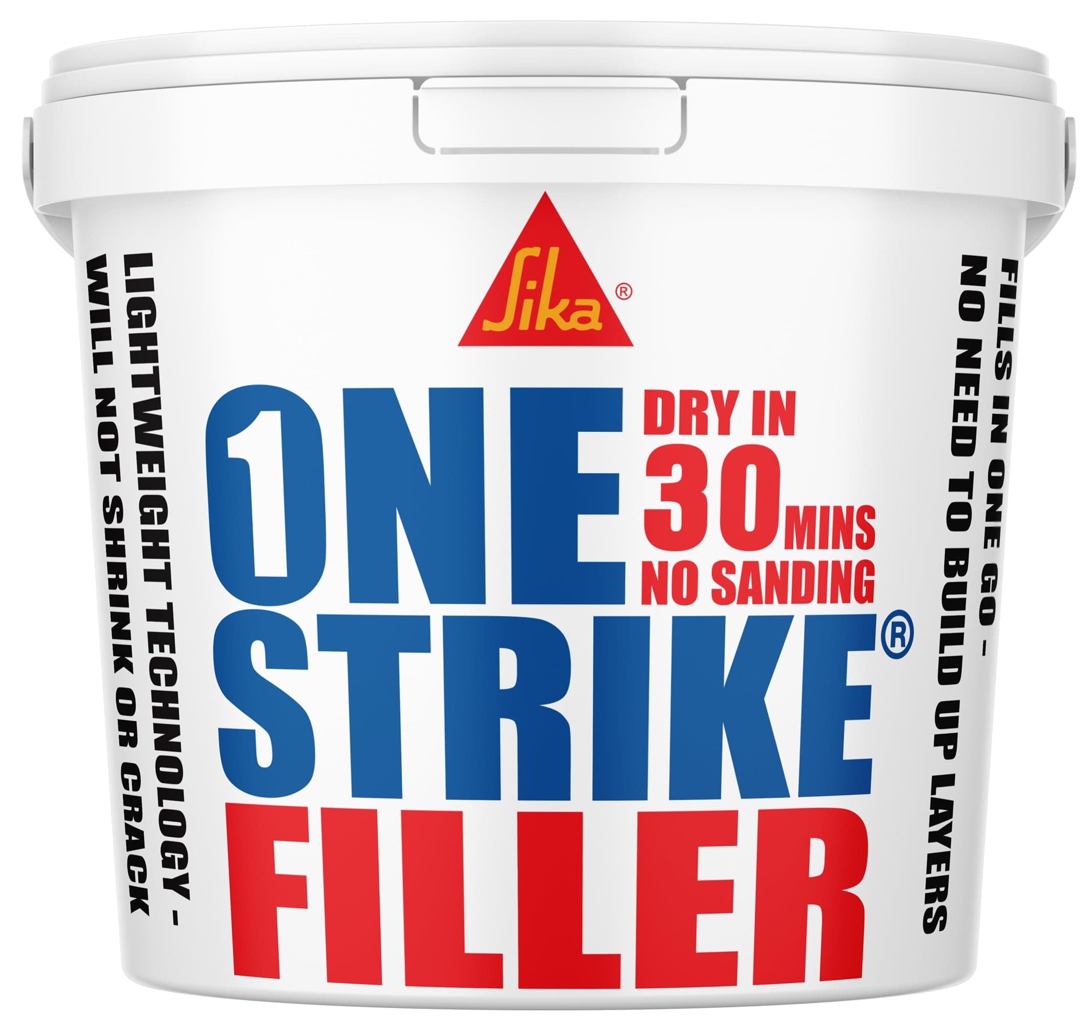 Everbuild – One Strike – Multi-Purpose Quick-Drying Filler – One-Time Application – White – 1 Litre Tub