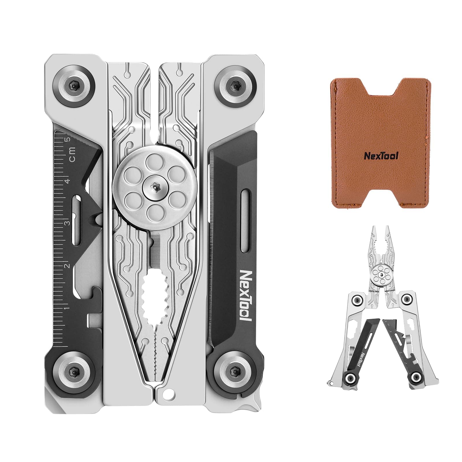 NexTool Folding Credit Card Multitool Wallet Multi Tool, 20 in 1 Stainless Steel Wallet Tool Card with Pliers, Knife, Bottle Opener,Hexagon Spanner, Compact, Lightweight EDC Tools,Gifts for Men Unique