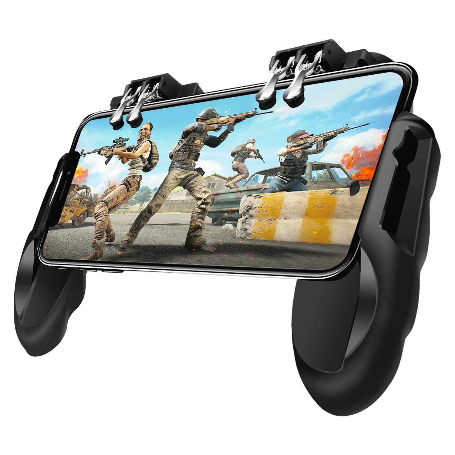 Novatronek Mobile Game Controller, Gamepad with Cooling and Charging Function, PUBG Game Joystick Mobile Game Trigger for 4.5-6.5 inch Android iOS Phone