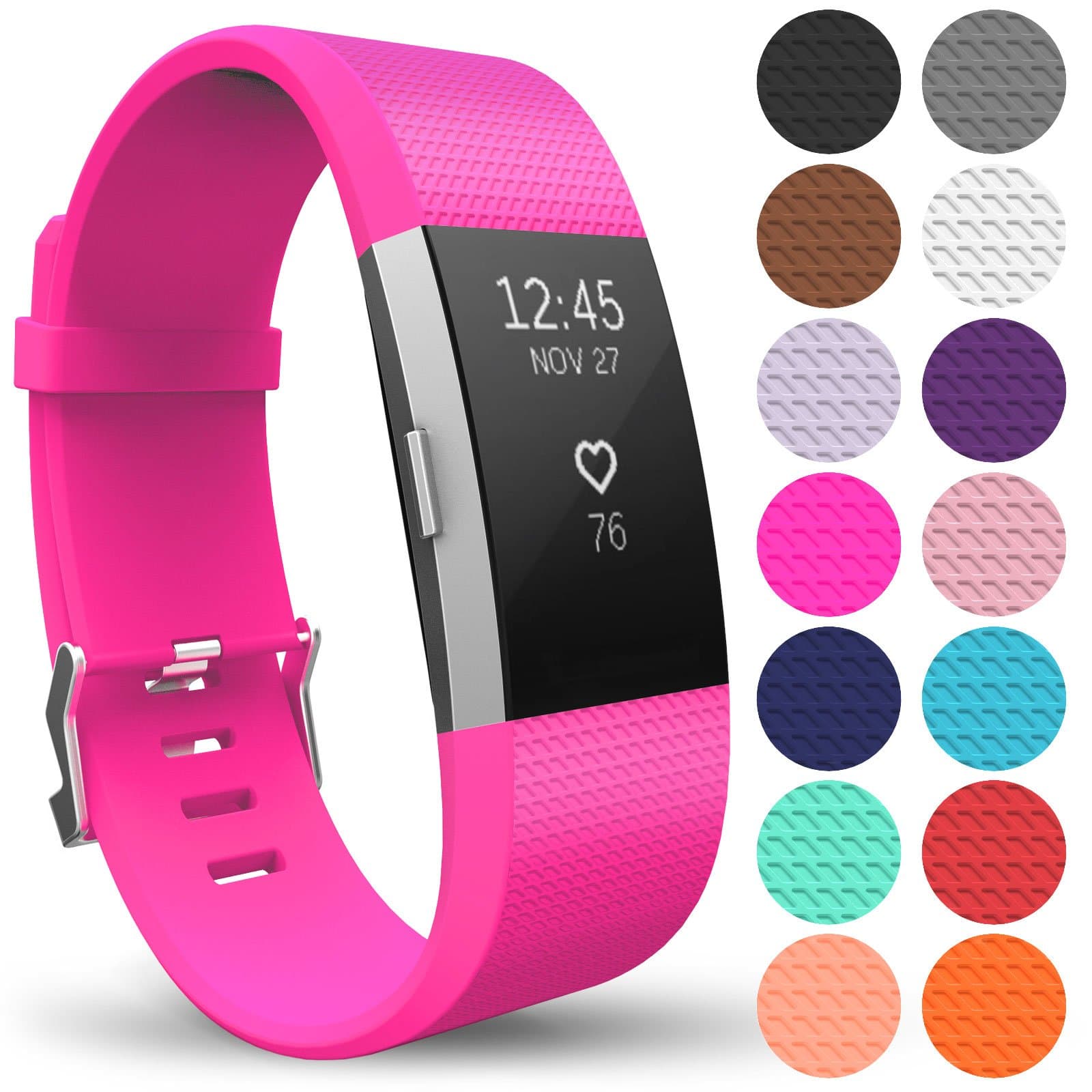 Replacement Band Compatible for Fitbit Charge 2, Replacement Strap for Fitbit Charge 2 - Available in 15 Colors
