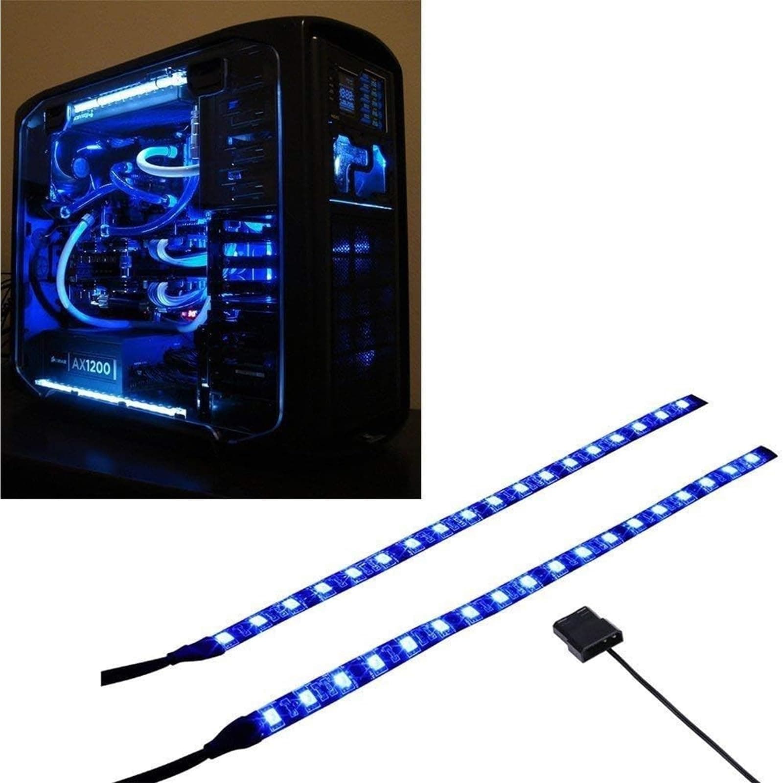PC LED Flexible Light Strip Blue Computer Lighting with Magnetic for Computer Case Lights Kits 30CM Indoor