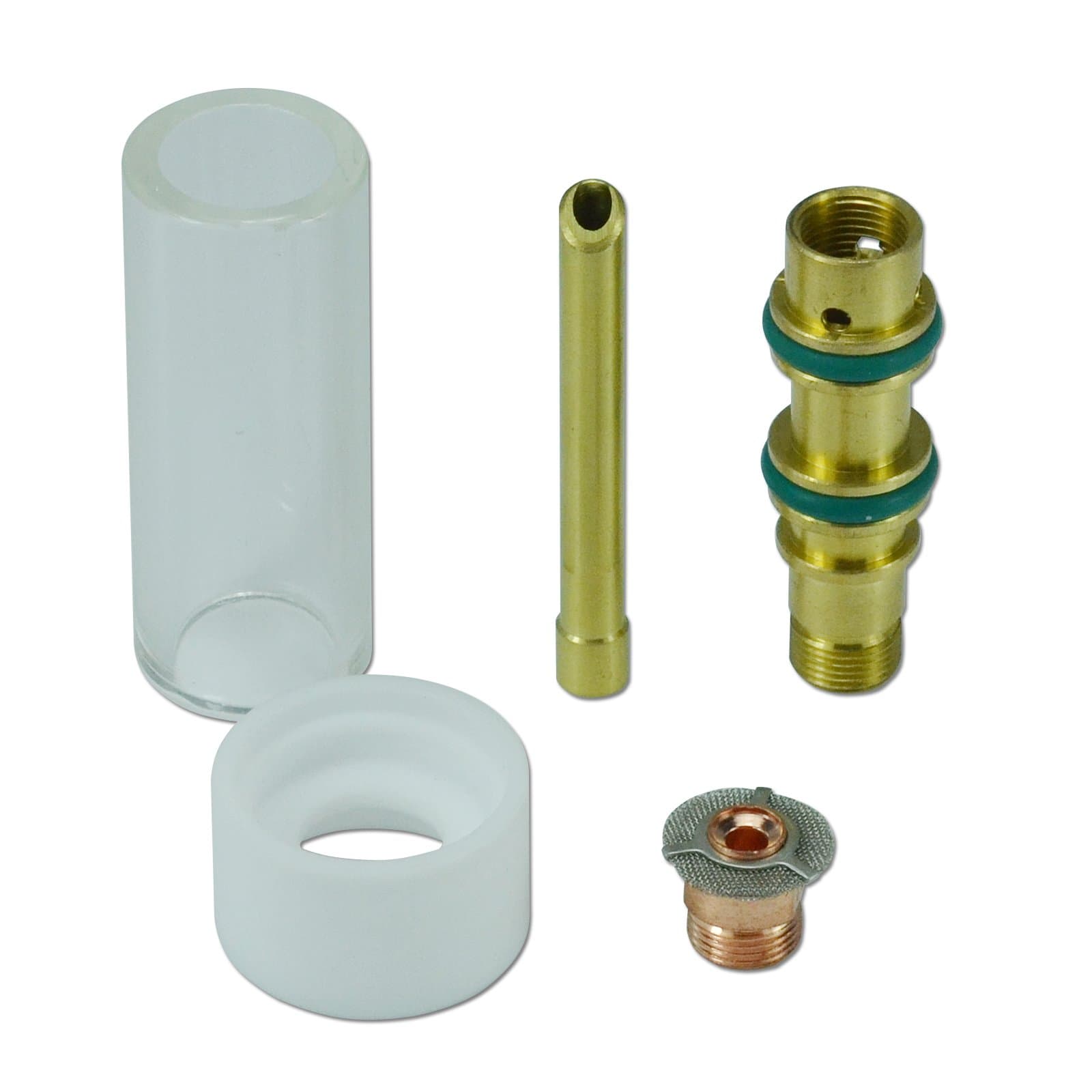 RIVERWELD3.2mm Gas Saver Pyrex Cup Consumable Kit for WP SR 17 18 & 26 TIG Welding Torch,5pcs