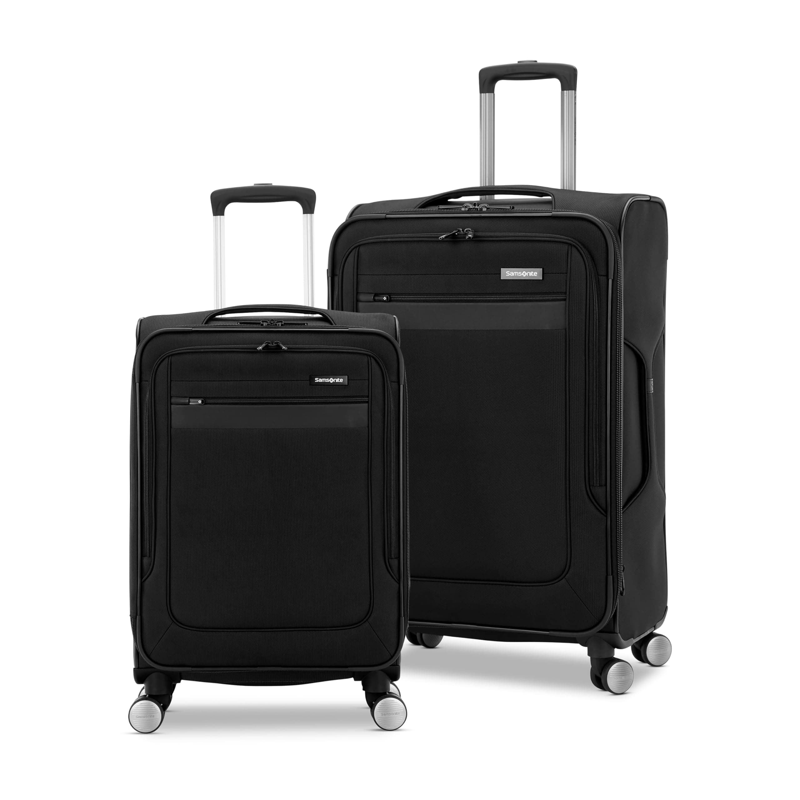 Ascella 3.0 Softside Expandable Luggage with Spinners, Black, 2PC SET (Carry-on/Medium)