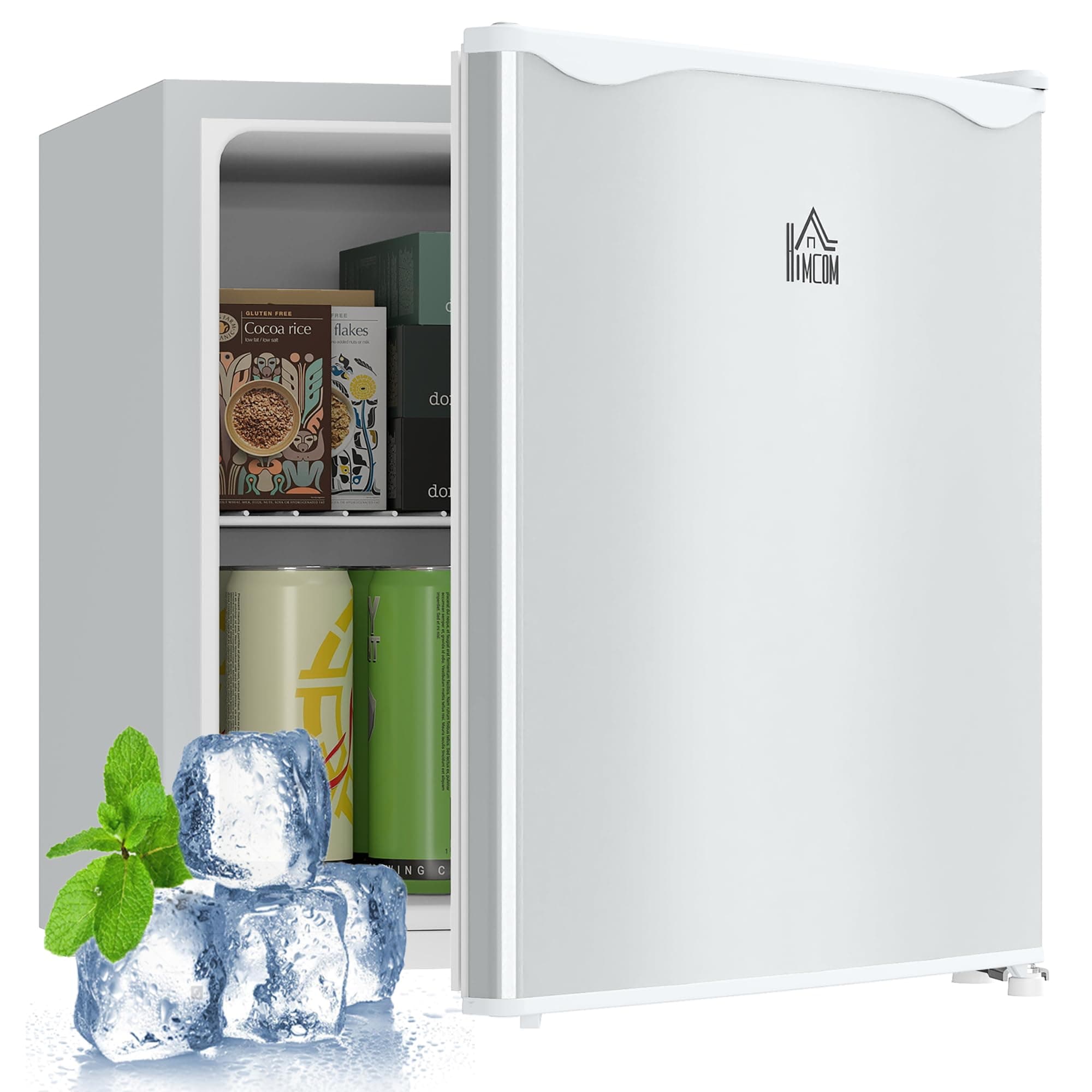 HOMCOM Mini Freezer Countertop, 1.1 Cu.Ft Compact Upright Freezer with Removable Shelves, Reversible Door for Home, Dorm, Apartment and Office, White