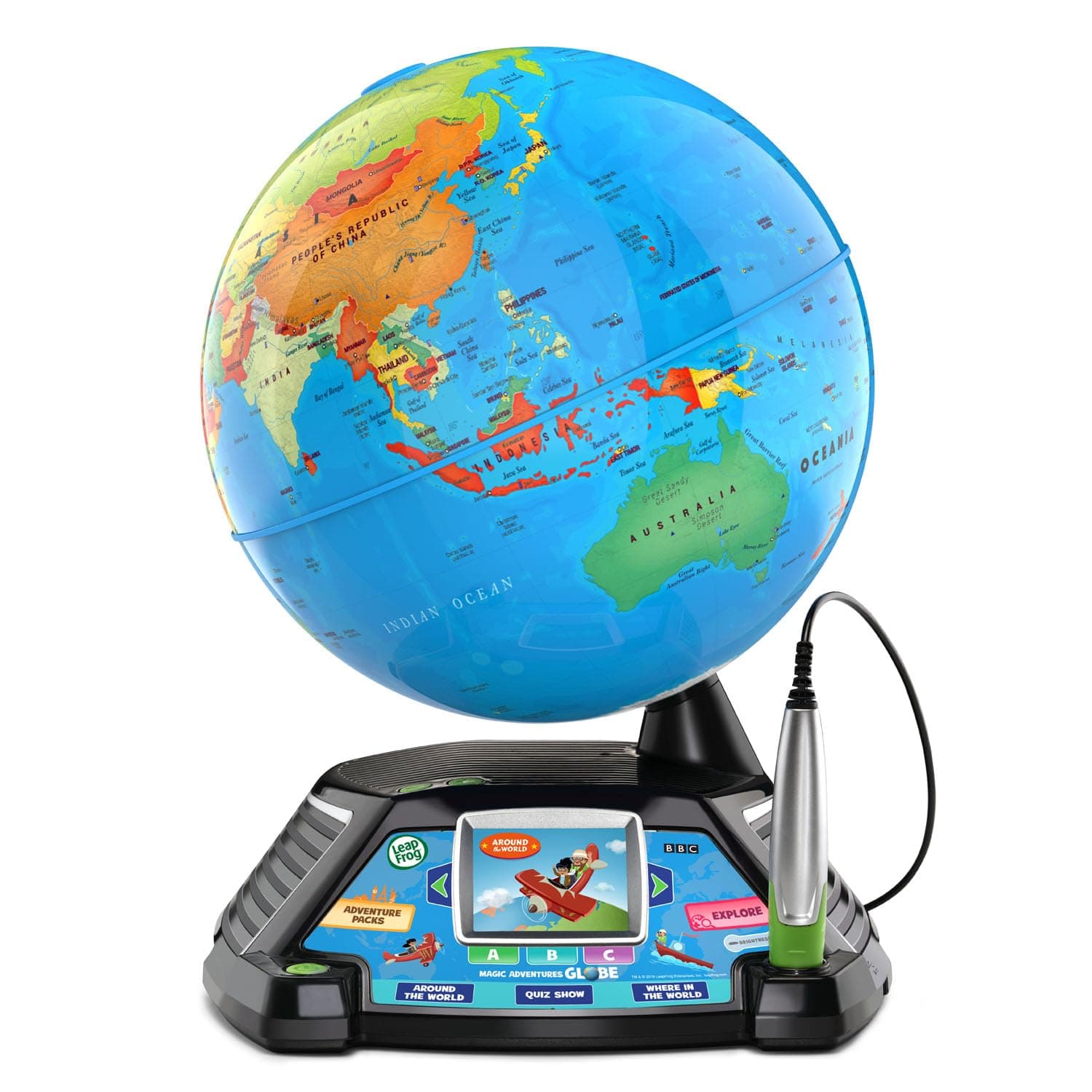 LeapFrog Magic Adventures Globe – Interactive Talking Globe for Kids with Built-in Videos, Games & Facts,Encourages Geography & Cultural Discovery,Great STEM Learning Toy for Boys & Girls Aged 5–10