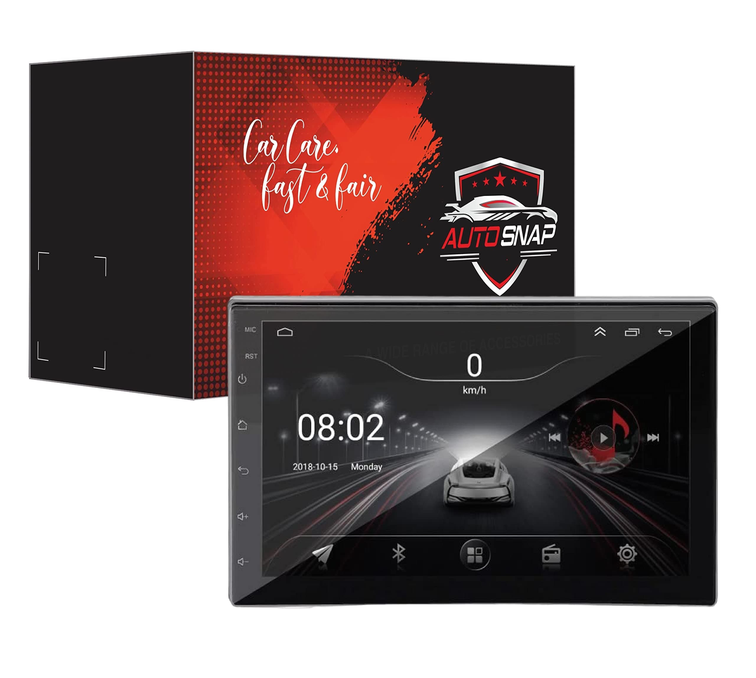 Auto Snap 7 Inch Full HD 1080 Touch Screen Player Android 12 Gorilla Glass IPS Display Car Stereo with 2GB RAM/ 32 GB ROM GPS/Wi-Fi/Navigation/Mirror Link Compatible Universal 7 Inch Android