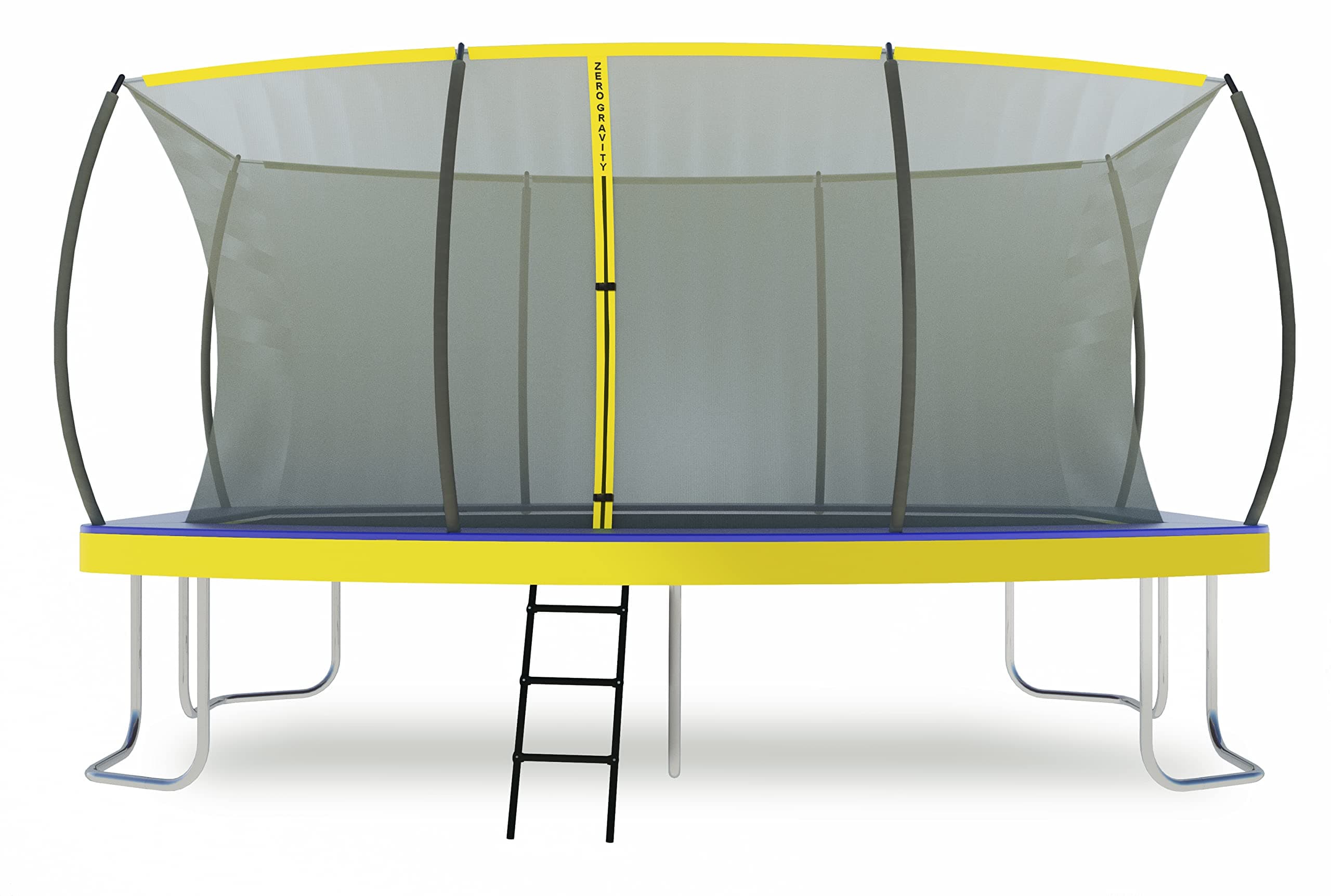 ZERO GRAVITY Ultima 5 Rectangular Barrel Trampoline in 3 Sizes. High Specification with Safety Enclosure Netting and Ladder