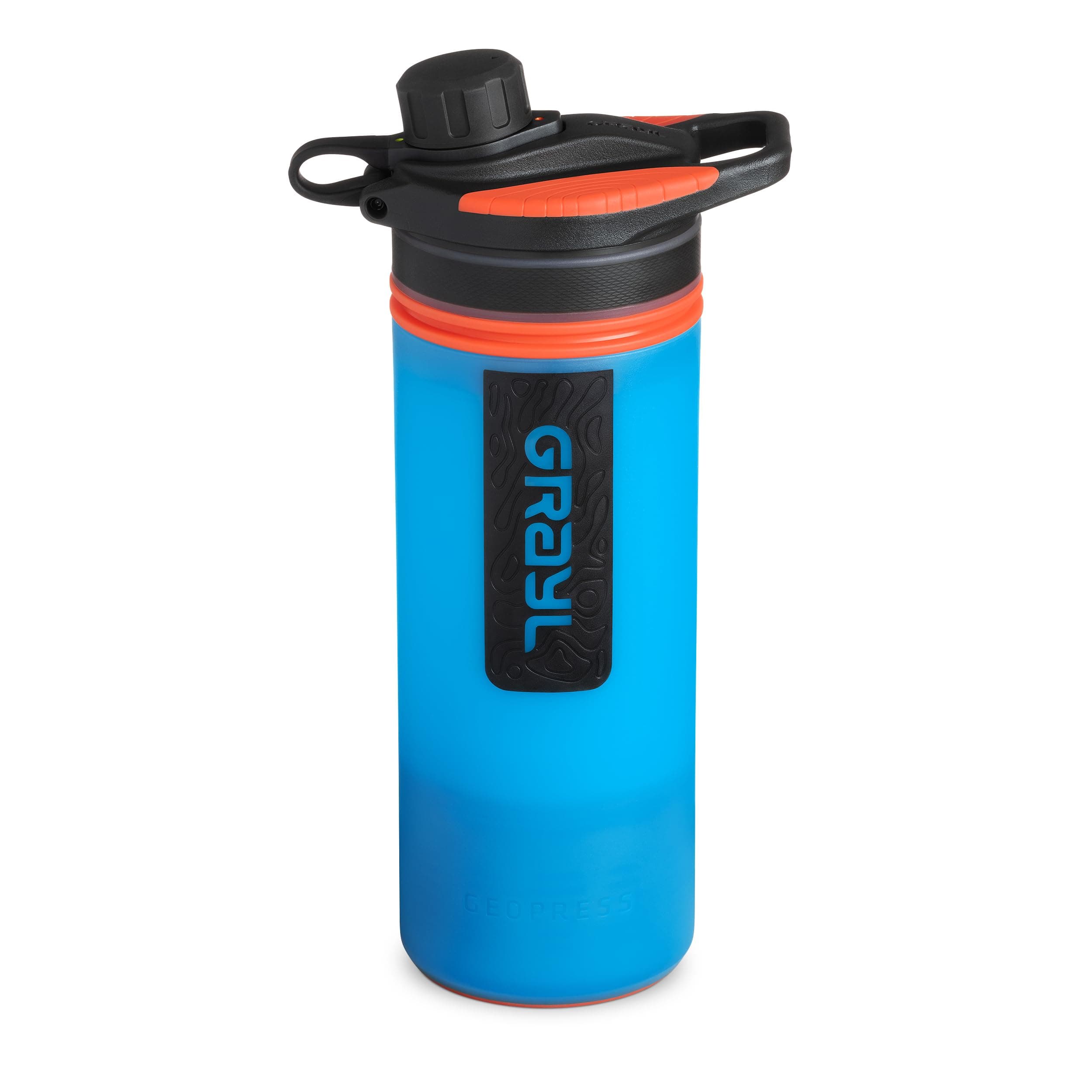 GeoPress 24 oz Water Purifier Bottle - Filter for Hiking, Camping, Survival, Travel (Bali Blue)