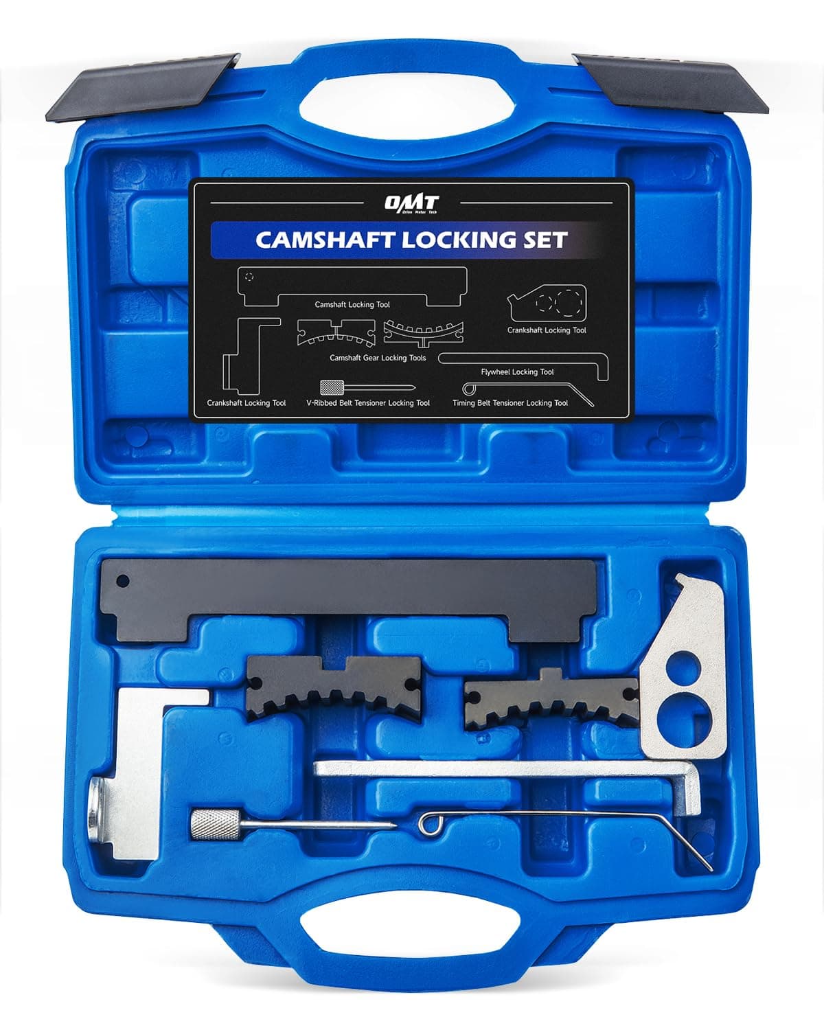OMT Engine Camshaft Tensioning Locking Alignment Timing Belt Tool Kit Compatible with Chevy Cruze Aveo Alfa Romeo Fiat 16V 1.4 1.6 1.8 en6340 km6340