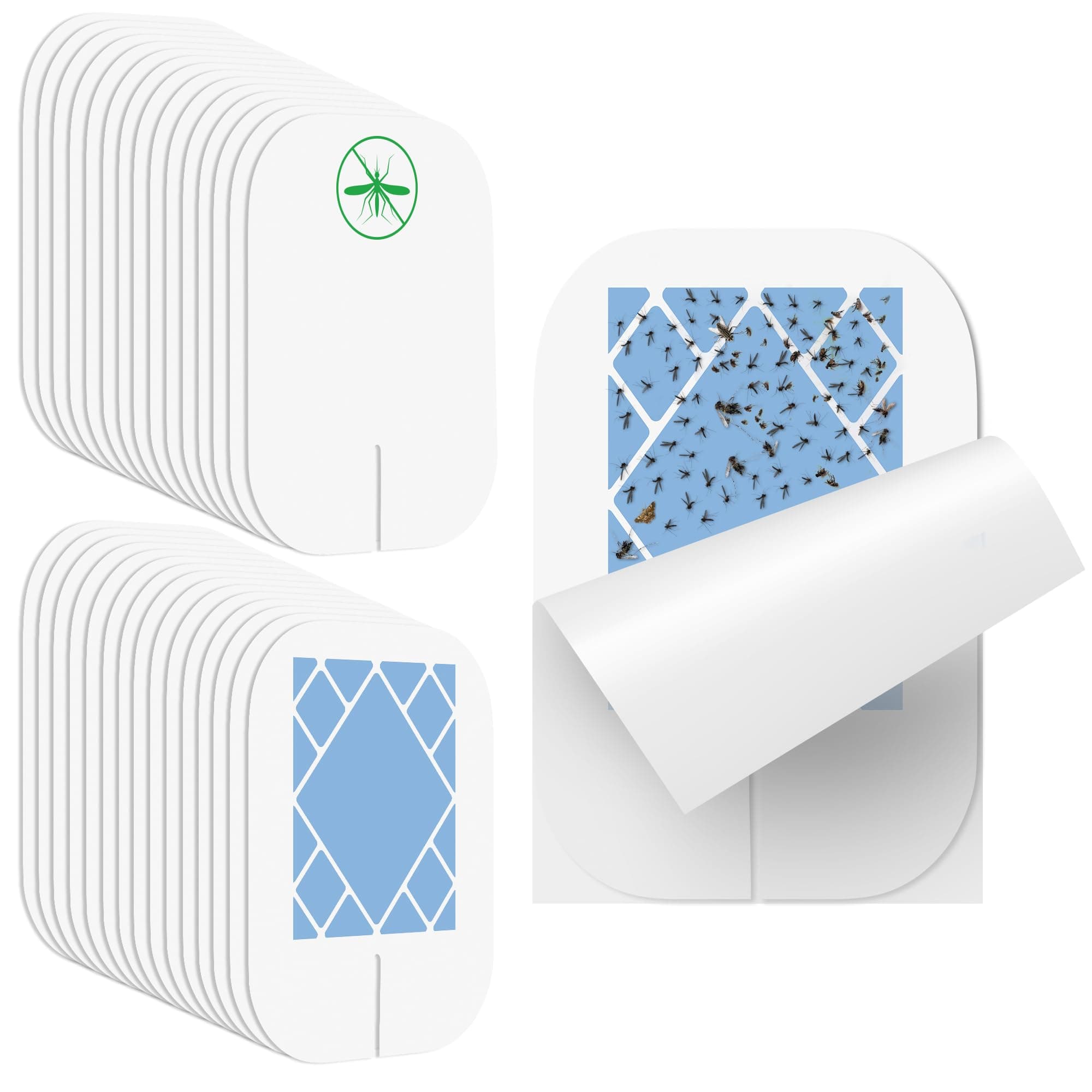 Qualirey 30 Pack Flying Insect Trap Refill Compatible with VEYOFLY Fly Trap VF01, Glue Board Bug Catcher, Replacement Sticky Glue Cards for Insect Bug Mosquito Gnat Fruit Fly Traps Indoors (Classic)