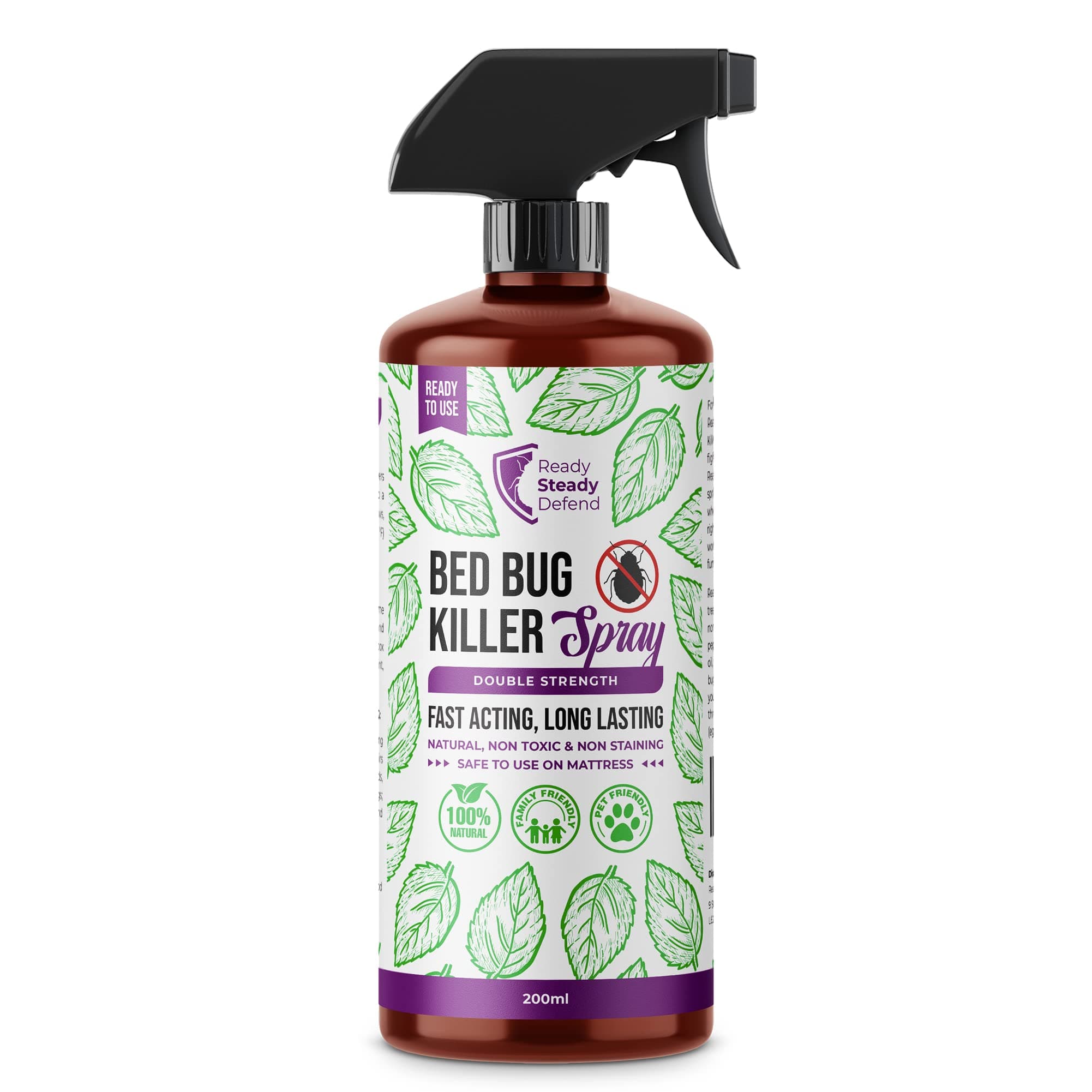 Bed Bug Killer Spray 200ml | for Bed Bugs, Eggs, Nymphs and Adults | Complete BedBugs Treatment | Bedbug Spray for Mattresses, Bedding & Carpets | Non-Staining & Low Odour, Quick & Easy Application