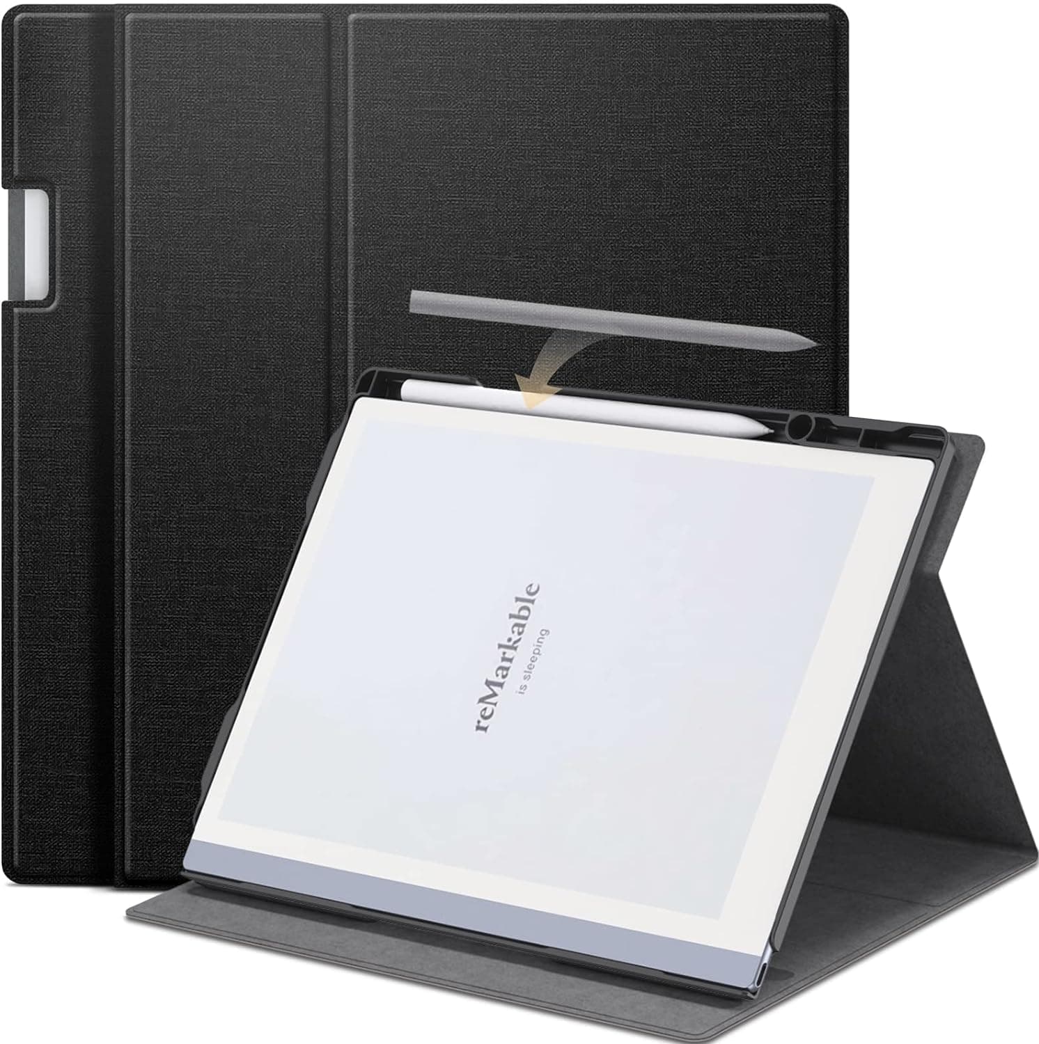 CENXI Rotating Case for Remarkable 2 Digital Paper Tablet 10.3 inch (2020 Released) - 360 Degree Rotating Slim Protective Stand Cover with Pen Holder, Not Fit Remarkable 1 (black)