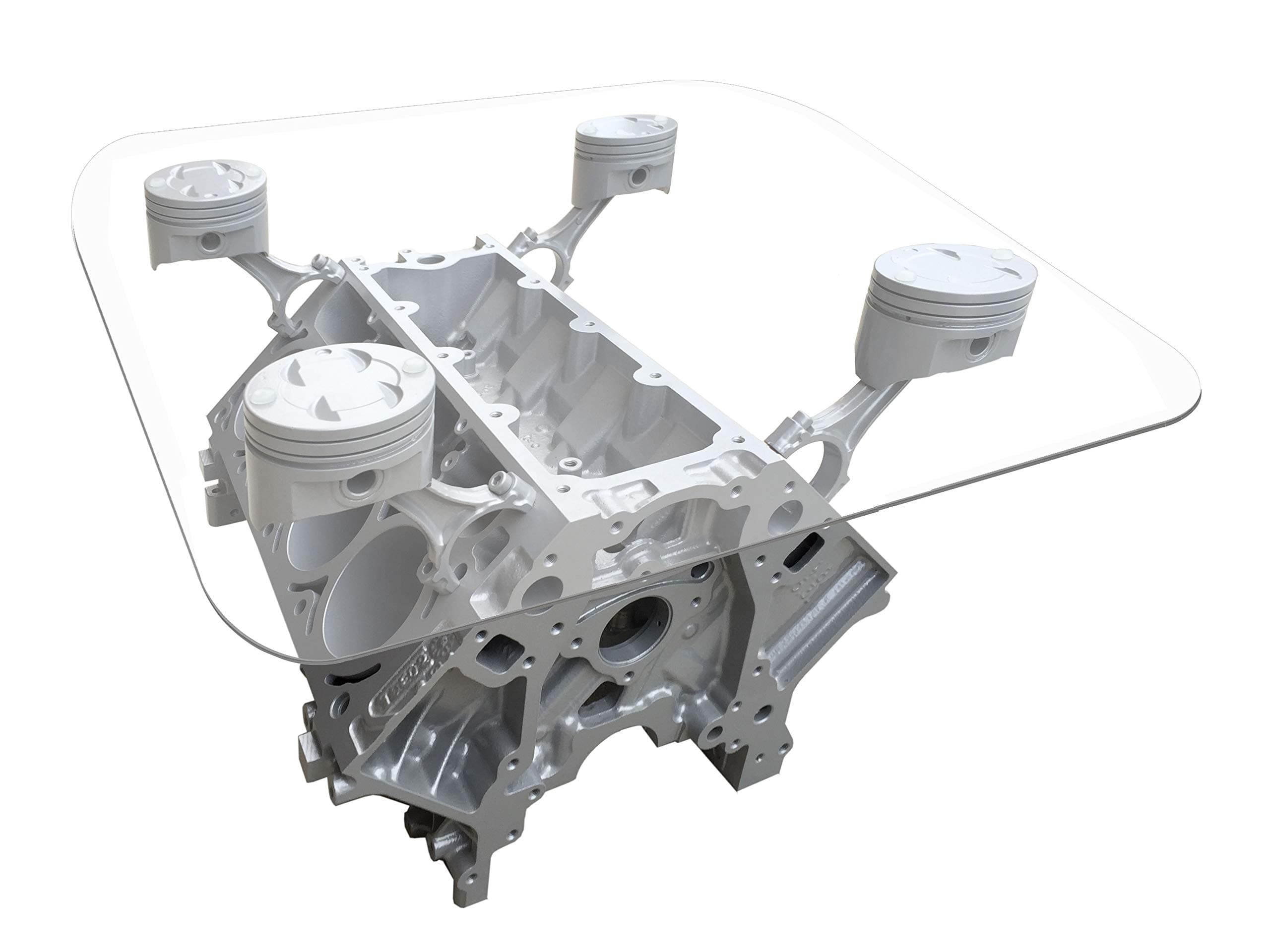 Engine Block Coffee Table - Metallic Silver