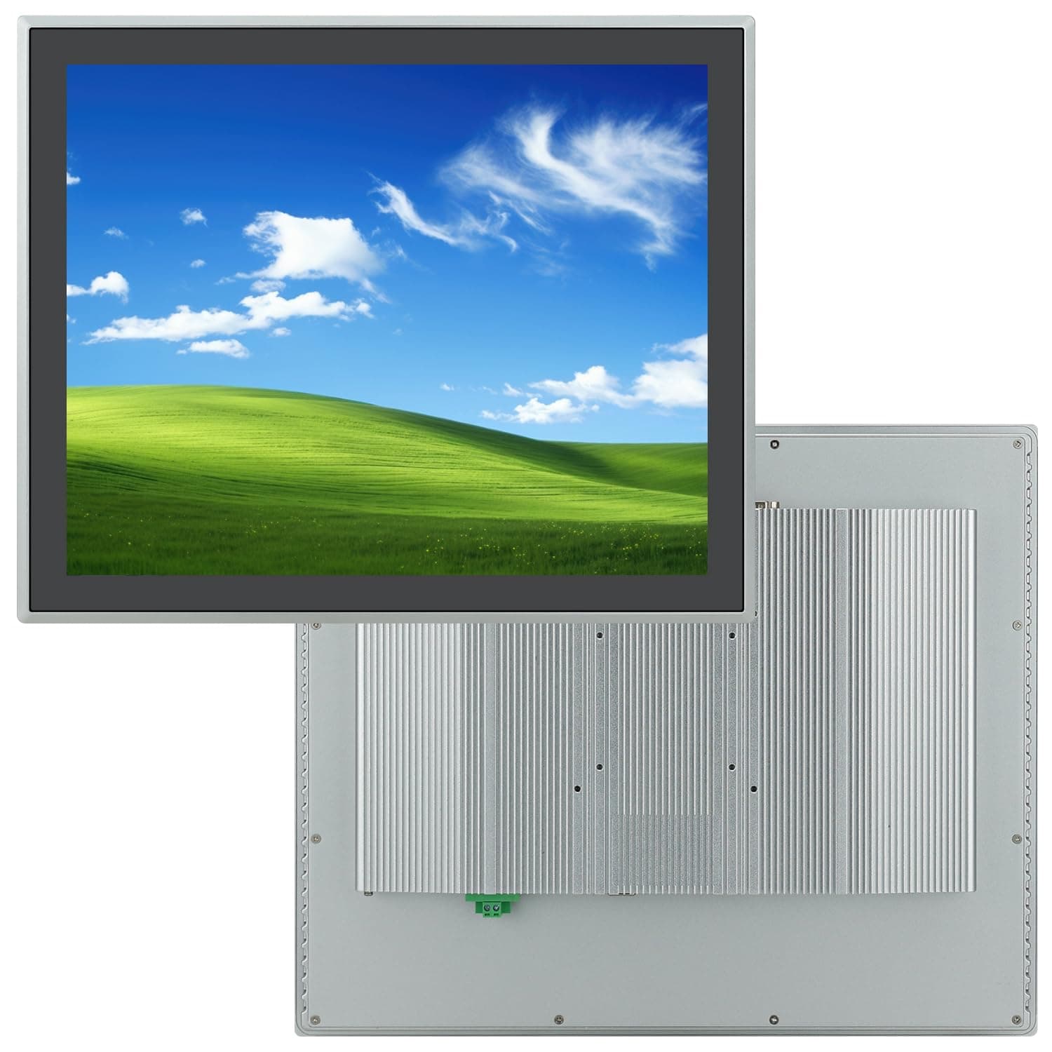 19 inch Capacitive Multi-Touchscreen Industrial Embedded Win-10 PC Monitor, IP65 Screen with 10 Points Touch Display, i3+RAM 4G+128G SSD, Integrated Phoenix2pin, HD-MI-Out & USB Ports