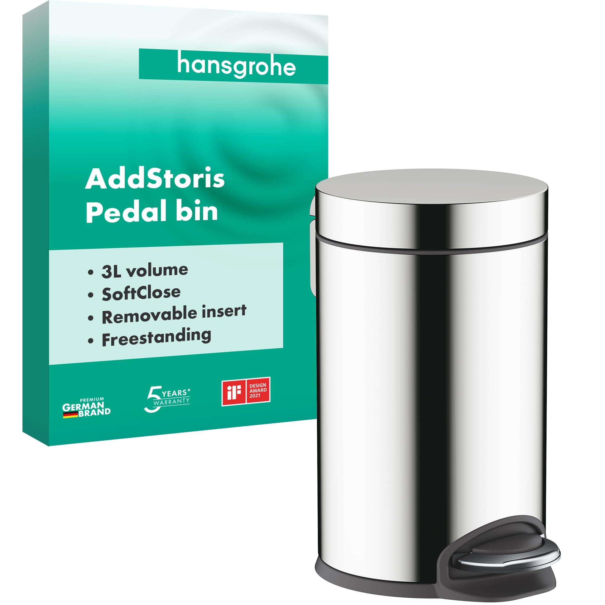 AddStoris Pedal Bin, chrome, 41775000