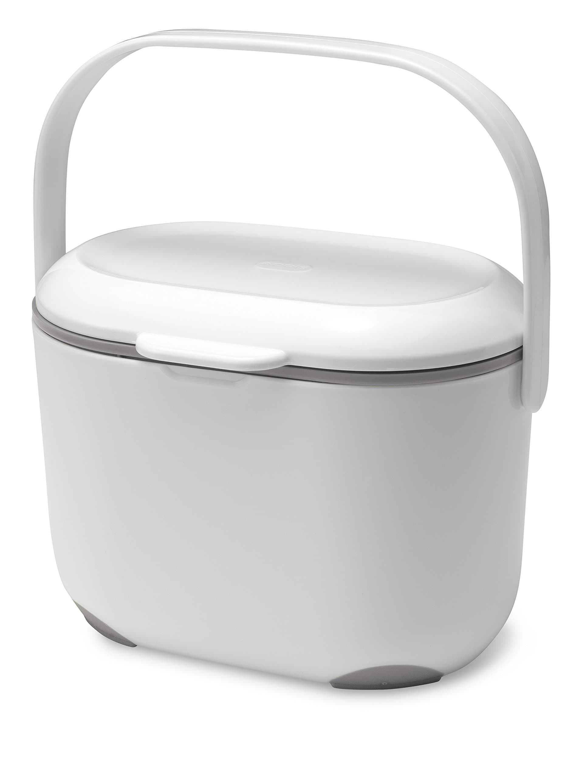 2.5L Compost Caddy - White & Metallic