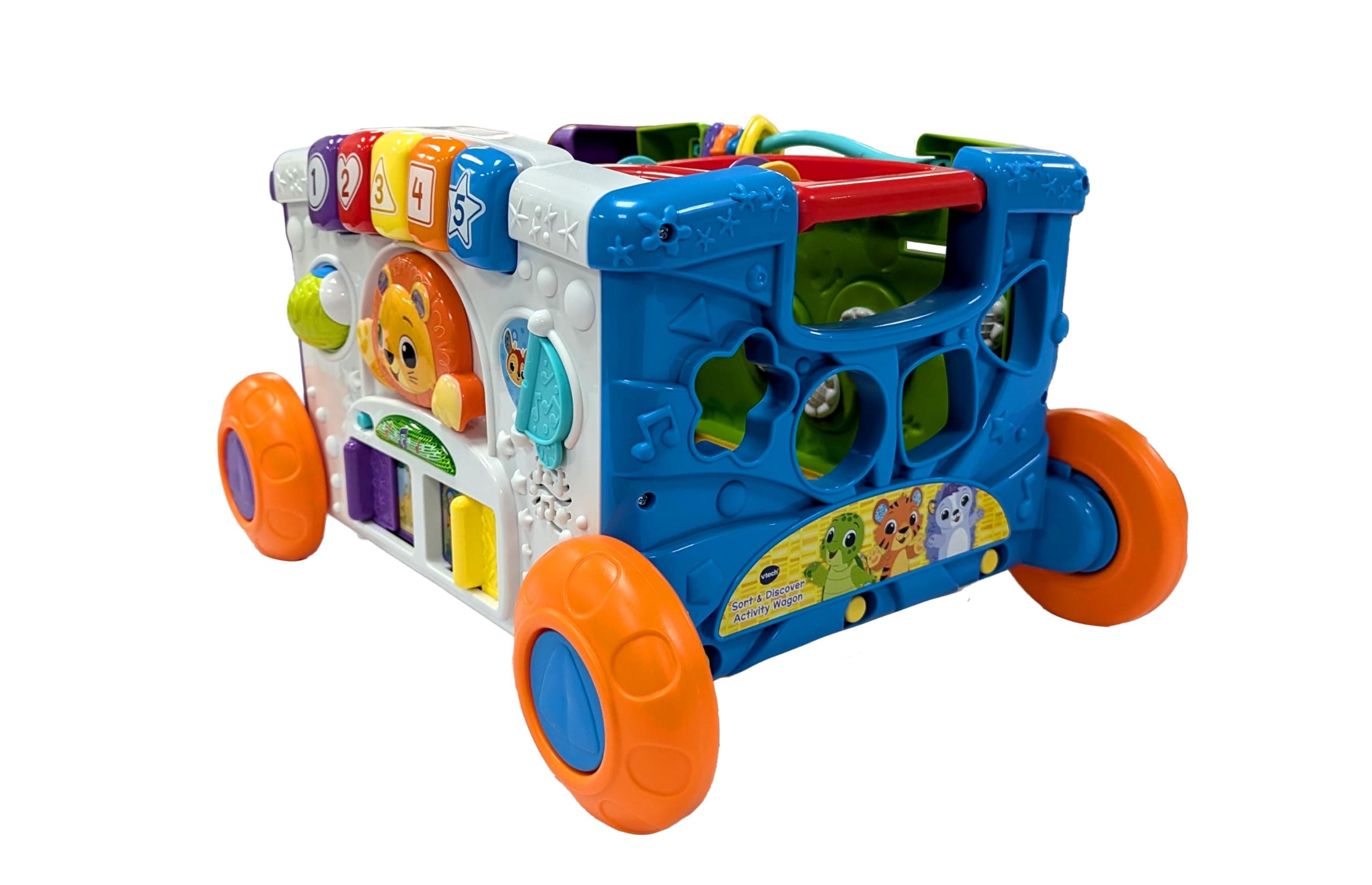 Vtech - Sort & Discover Activity Wagon - Multicolour | Load up and get ready to roll with four sides of play including an activity panel | Suitable ages 12m + up