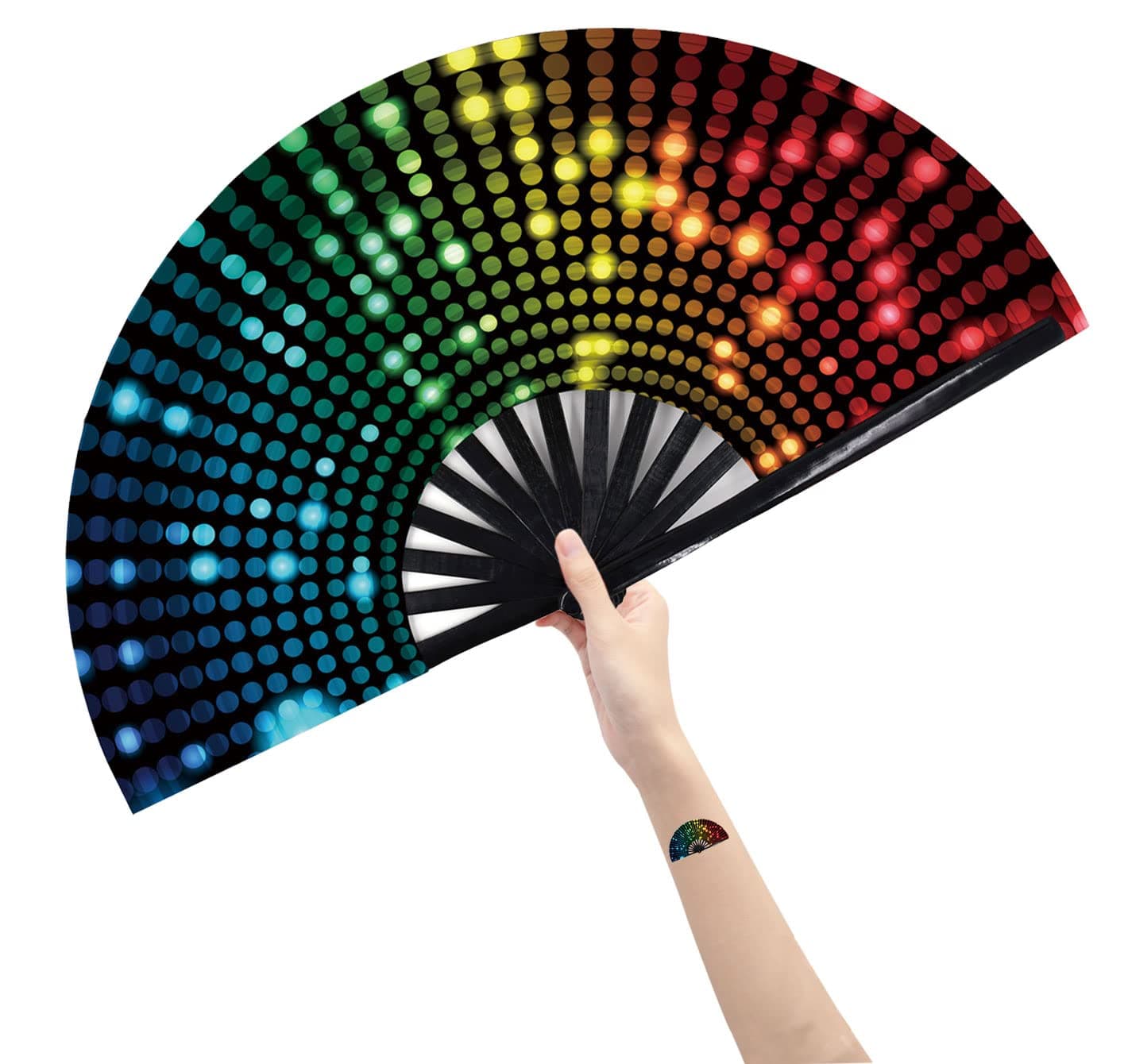 Large Folding Hand Rave Fan