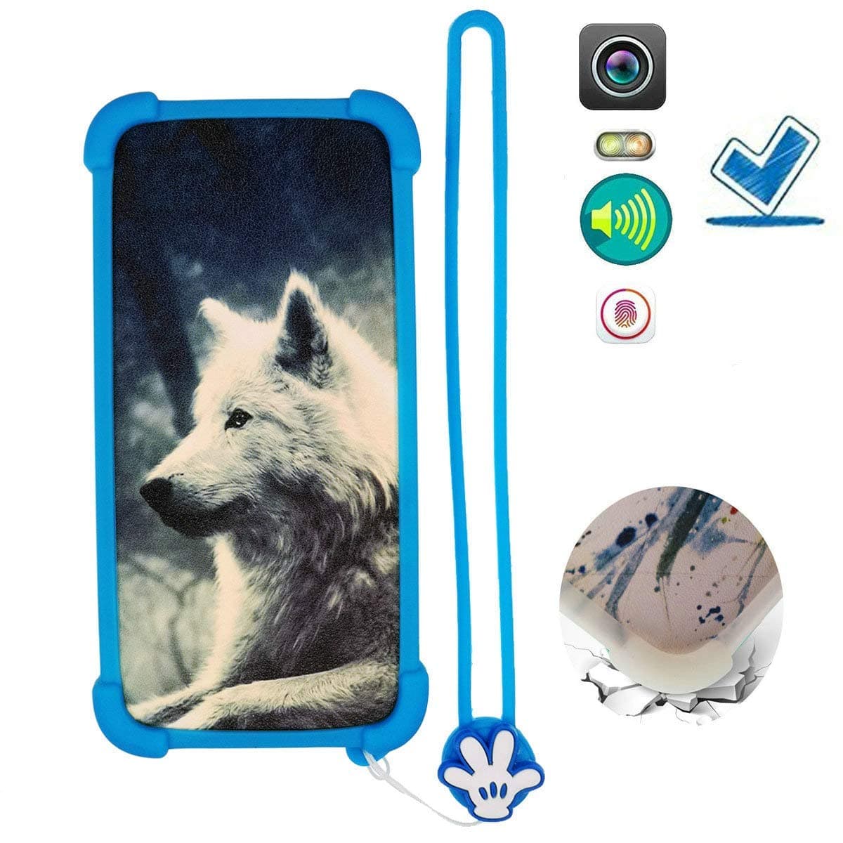 Case for Blu View 1 B100dl Case Silicone Border + PC Hard backplane Stand Cover Lang