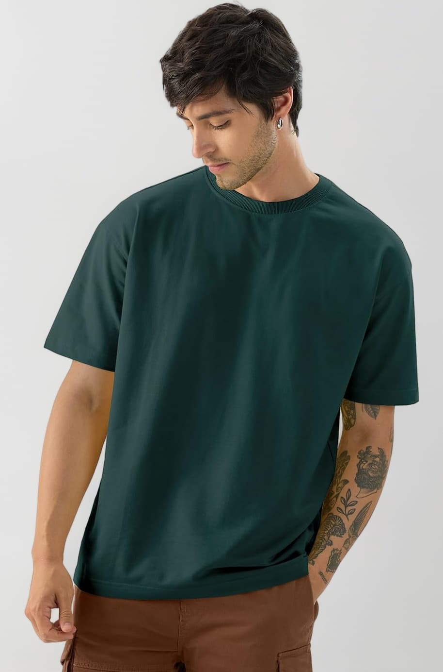 Men Cotton Solid Regular Fit T-Shirt