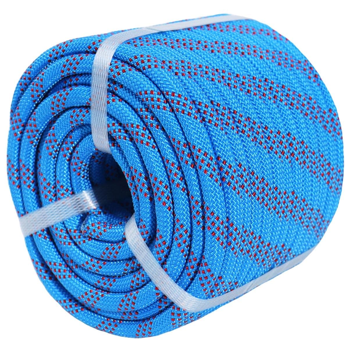 Braided Polyester Arborist Rigging Rope (3/8" X 100') Strong Pulling Rope for Climbing Sailing Camping Swings, Blue/Red