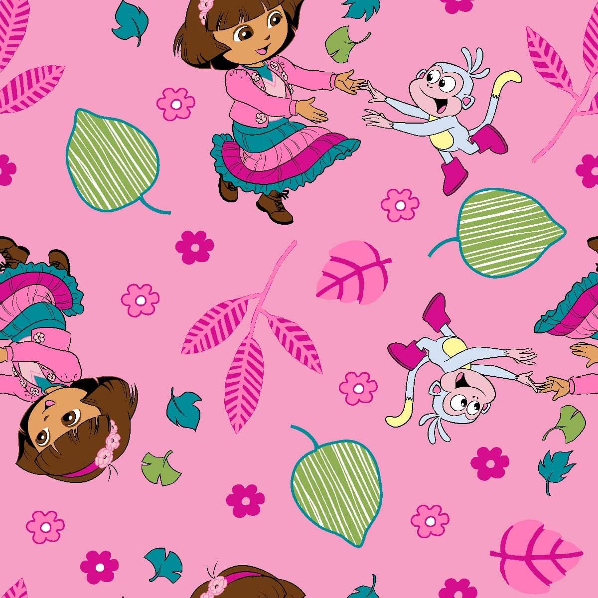 Nickelodeon No Sew Microfiber Throw Kit, Nickelodeon Dora Fall Fun, Pink