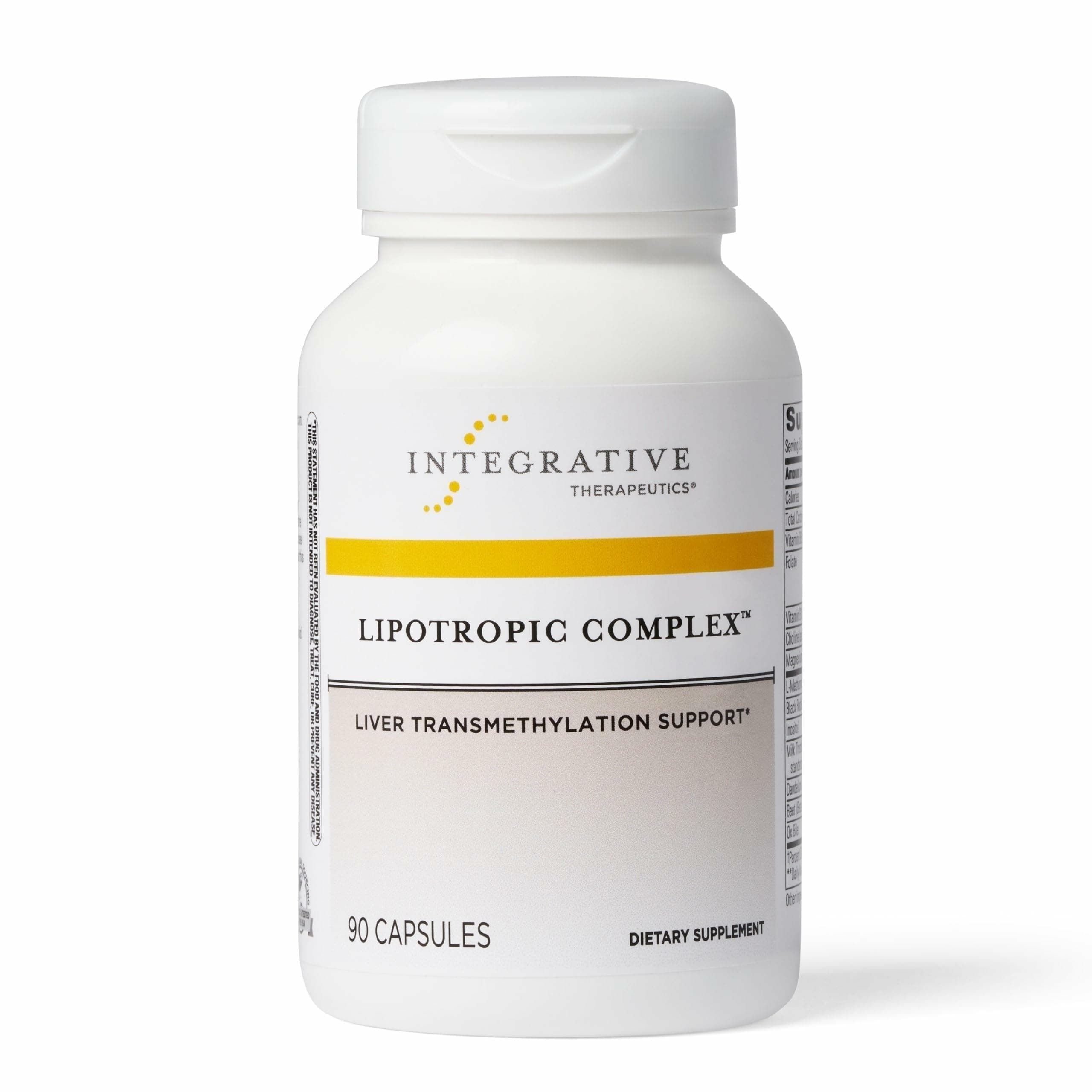 Integrative Therapeutics Lipotropic Complex - Liver Support Supplement for Adults* - Includes Milk Thistle & Vitamin B6 and B12 - Gluten-Free & Dairy-Free - 90 Count (45 Servings)