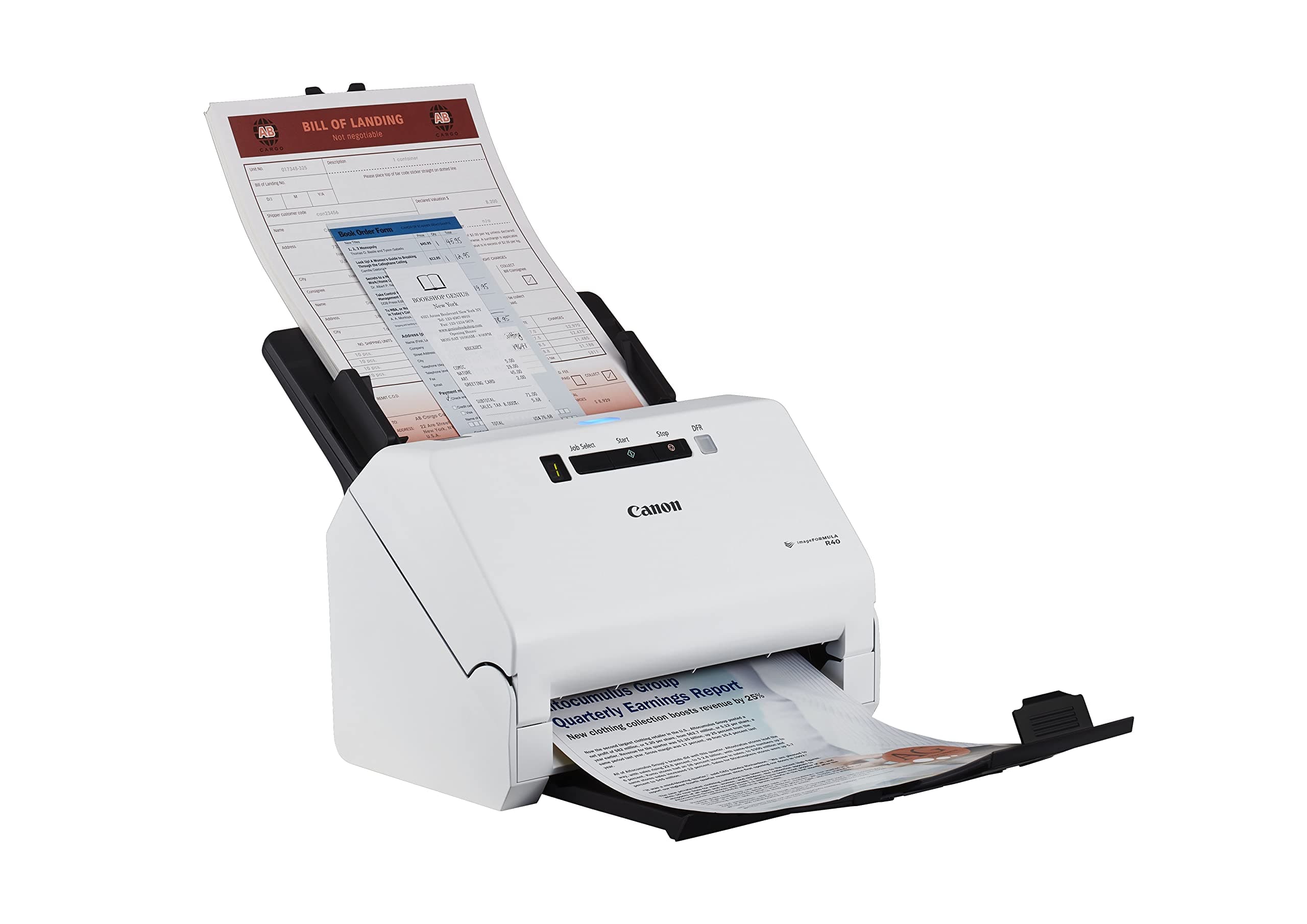 Canon R40 imageFORMULA Scanner Document Scanner (Duplex Feed, 600 DPI, Colour Scan, Canon CaptureOnTouch Scanning Software, Readiris PDF Software, Cardiris Business Card Software) White, 4229C002