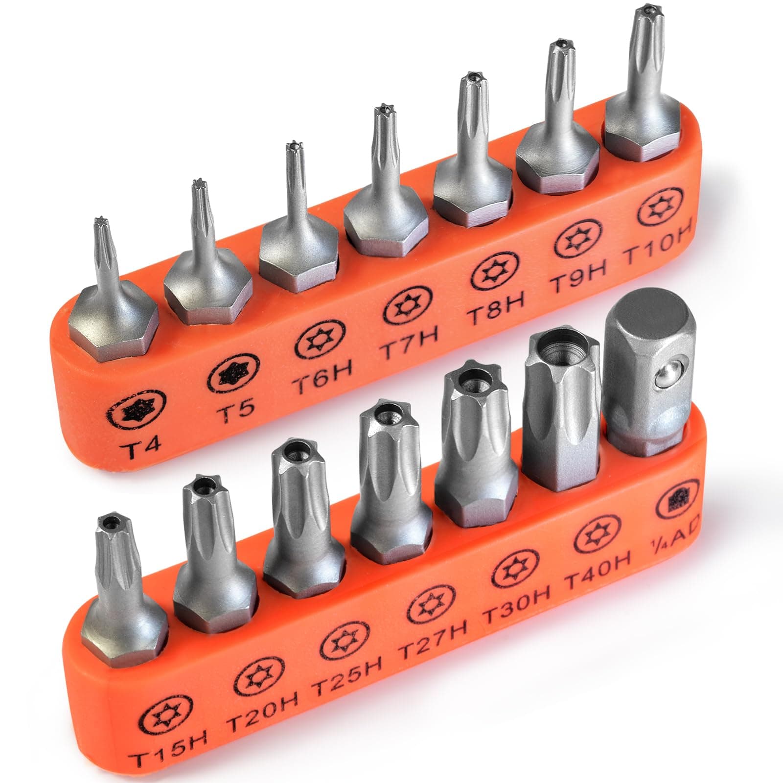 Torx Bit Set, TEKPREM 13-Piece Security Torx Screwdriver Bit Set with 1 inch Long T4 T5 T6 T7 T8 T9 T10 T15 T20 T25 T27 T30 T40 Tamper Resistant Torx Bits Set