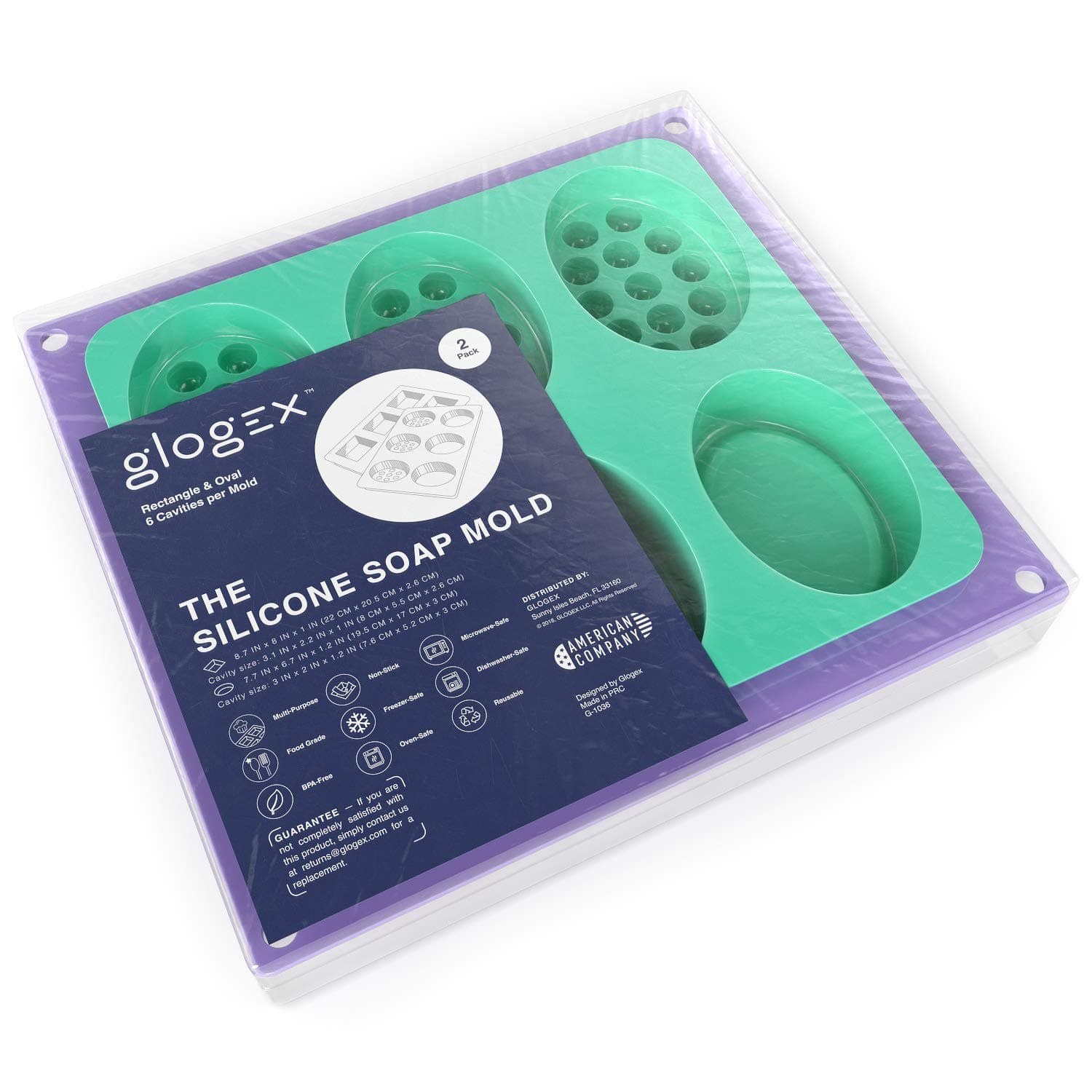 Silicone Soap Molds for Soap Making - Rectangle, Oval, Massage Bar Shapes - Made of Durable Non-Stick Silicone - Soap Making Kit for Adults and Kids, Easy to Clean