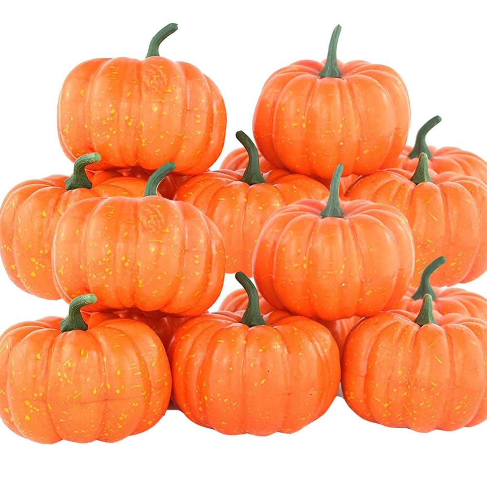 ShellKingdom Artificial Mini Pumpkin for Decoration, Fall Pumpkin for Home/Wedding Thanksgiving/Halloween/Party Decoration 12 PCS (Orange)