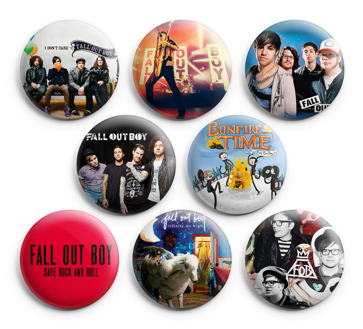 Fall Out Boy Pinback Buttons 8Pcs 1.25 inch