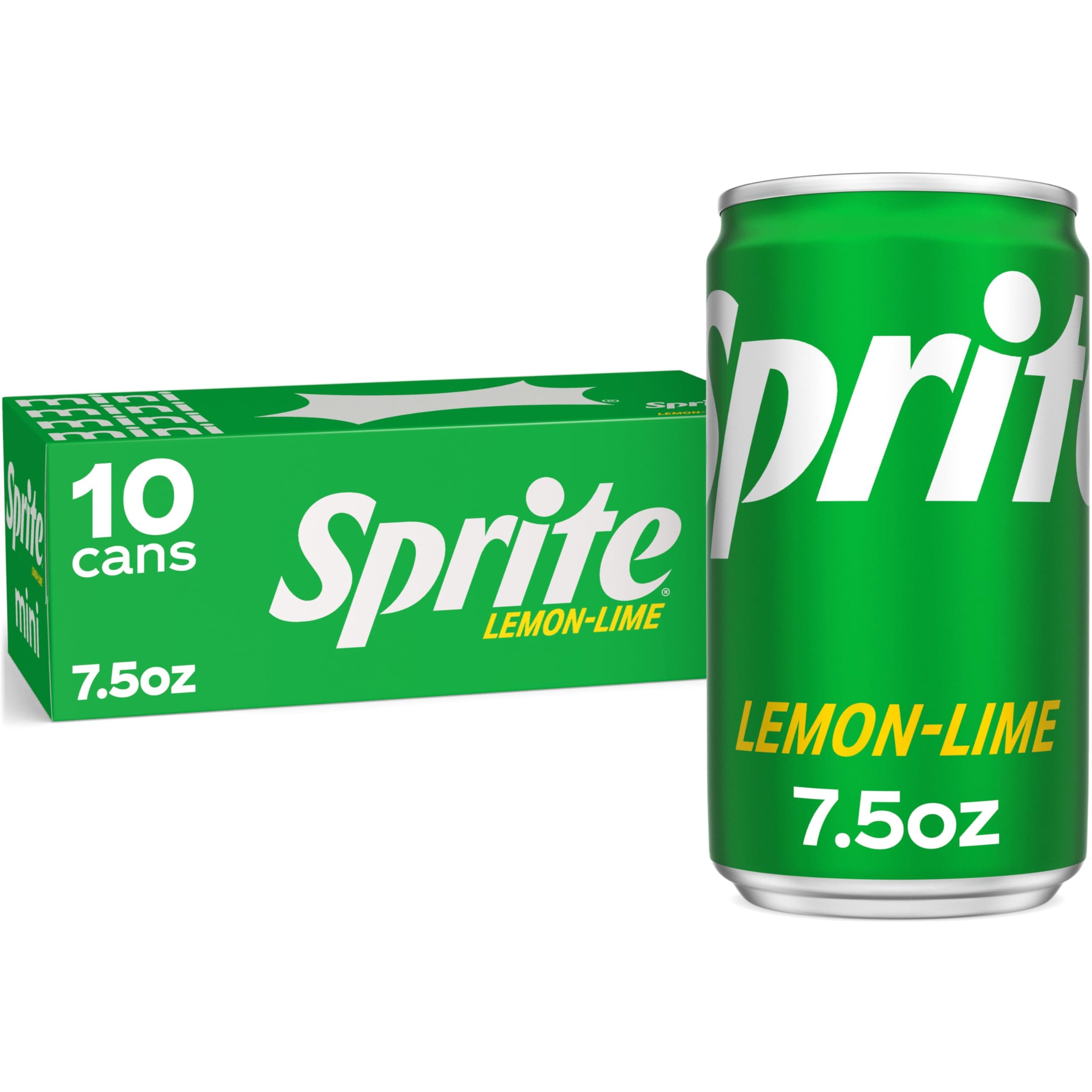 Lemon Lime Soda Soft Drinks, 7.5 fl oz, 10 Pack,Cans