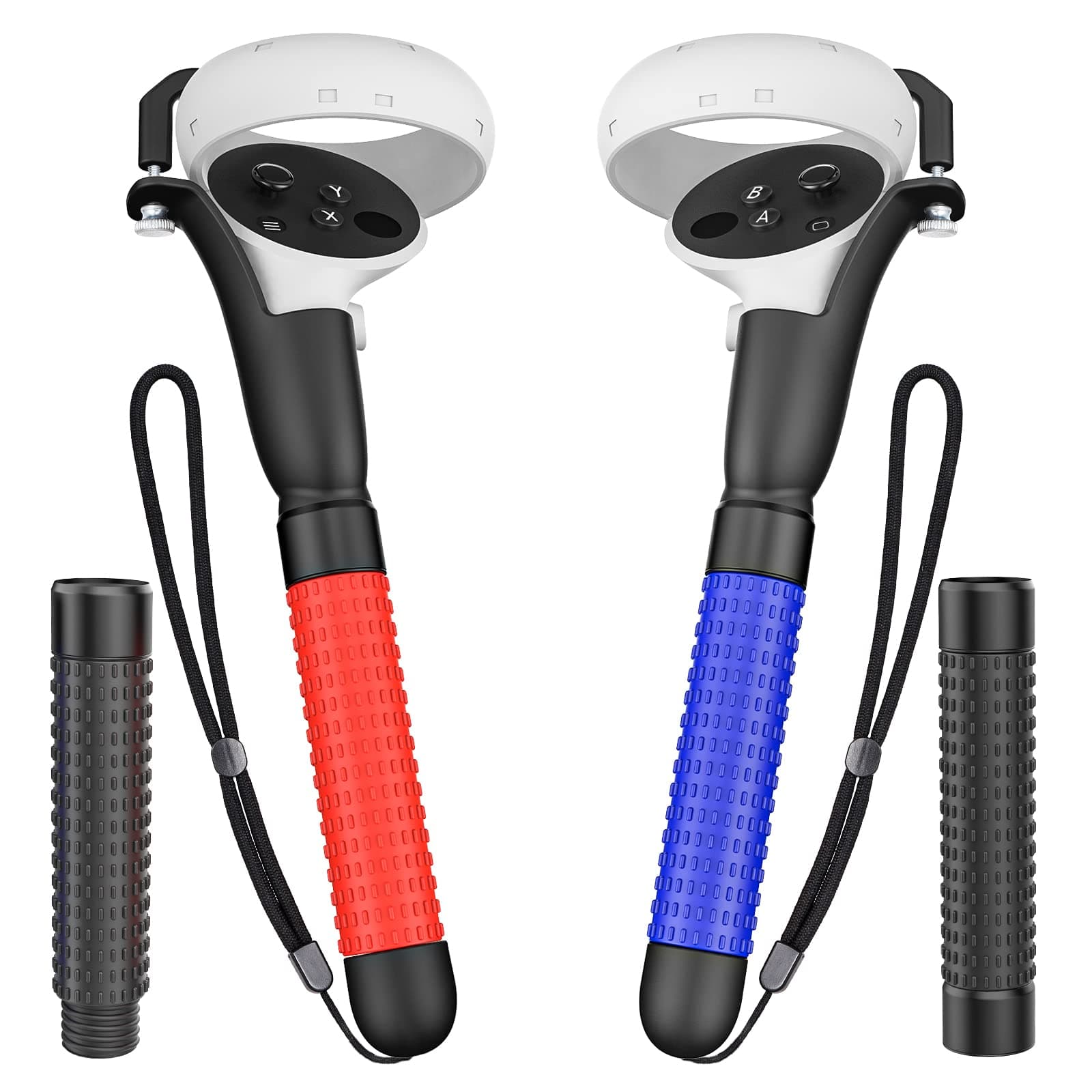HUIUKE VR Game Handle Accessories for Quest 2 Controllers, Handles Extension Grips for Playing Beat Saber Gorilla Tag Long Arms, VR Handle Attachments Compatible with Playing VR Games