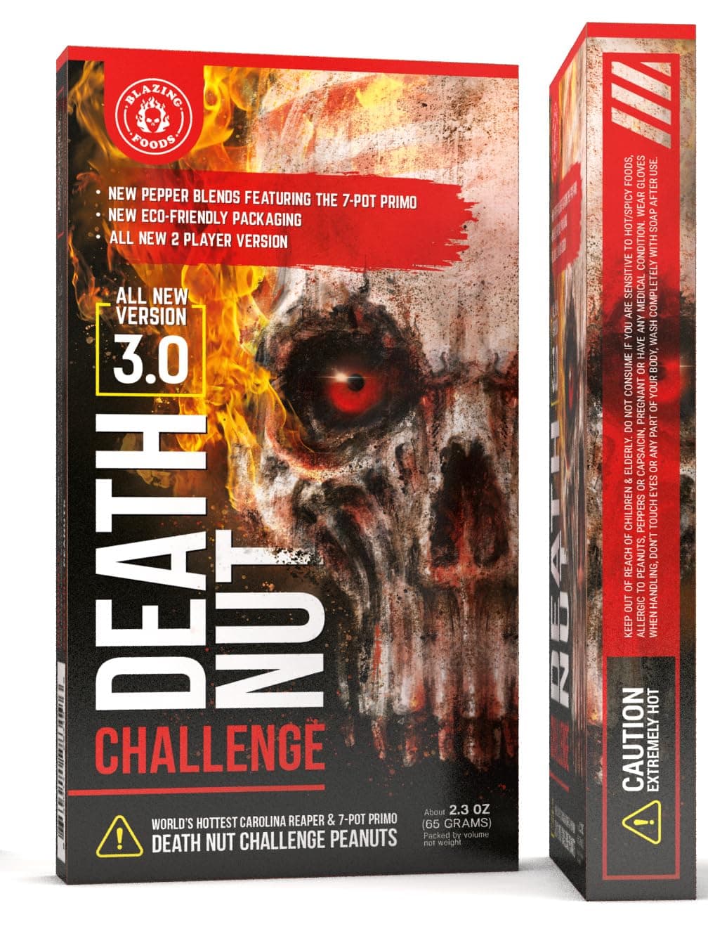 Death Nut Challenge Version 3.0 - Featuring Carolina Reaper, Ghost Pepper, Scorpion Pepper - 5 New Levels of Heat Crushes The one chip/hot chip Challenge All Day Long.