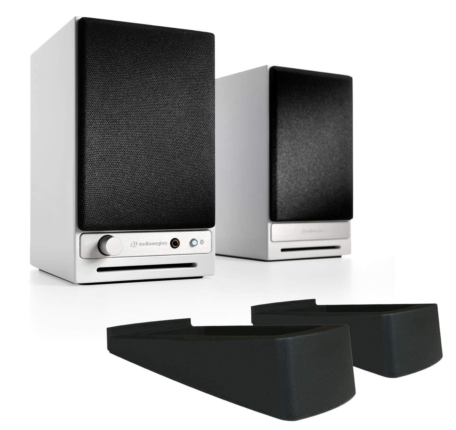 Audioengine HD3 Powered Bookshelf Speaker Bundle with DS1 Desktop Stands - (Pair) White