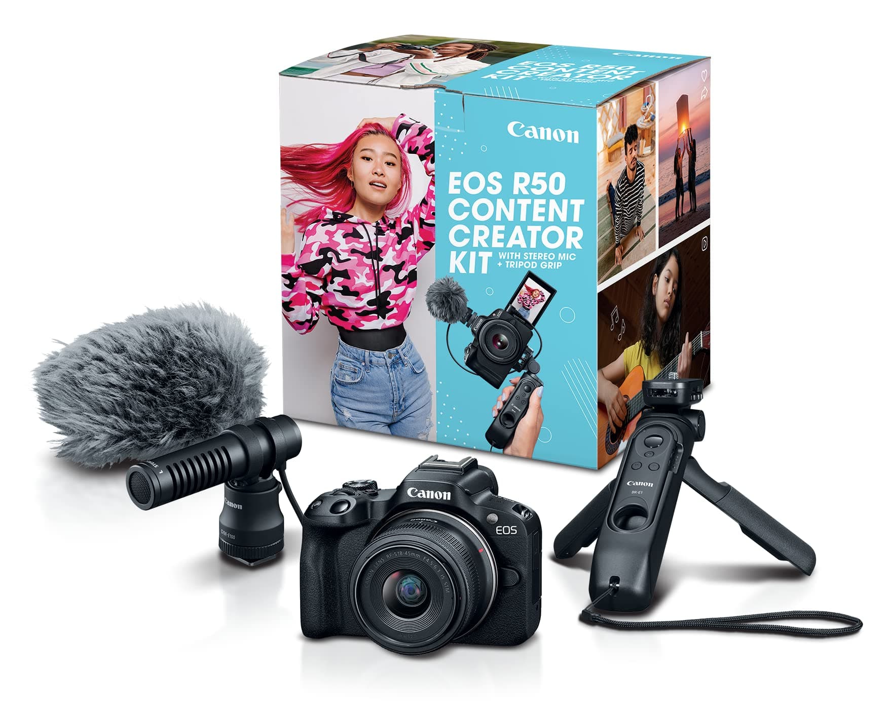 Canon EOS R50 Mirrorless Camera Content Creator Kit, Black