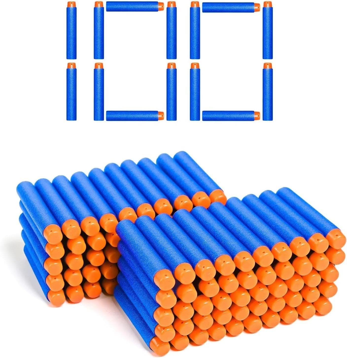 Nerf N Strike Blaster Compatible Dart Bullets, Compatible with All Elite 2.0 Series Blasters Blue (100 Blue)