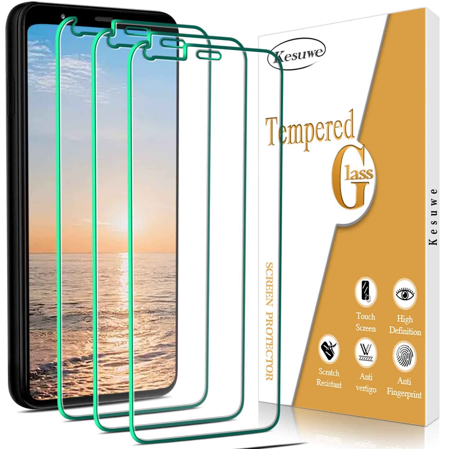 [3 Pack Screen Protector for Google Pixel 4 Tempered Glass, Anti Scratch, 9H Hardness, 0.33mm Ultra Transparent, HD Clear, Bubble Free, Case Friendly, Easy Installation