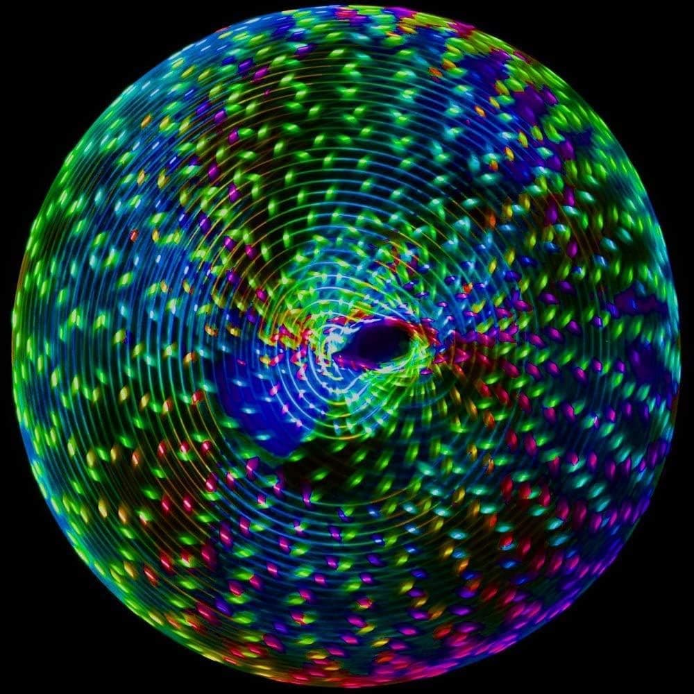 LED Hula Hoops, Color Changing Hula Hoops, Multiple Light Up Hula Hoops for Adults and Kids, Multicolor Dancing Hoop Loose Weight Bodybuilding Fitness Hula Hoops, Portable Detachable Design