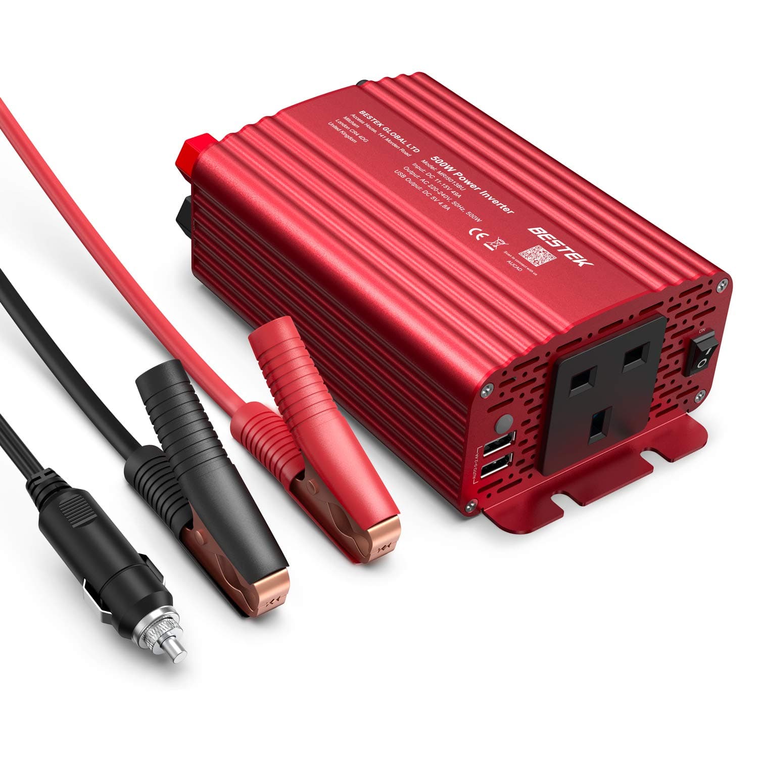 500W Car Vehicle Power Inverter DC 12V to AC 230V 240V Converter Car Charger Lighter Adapter with Dual USB Ports